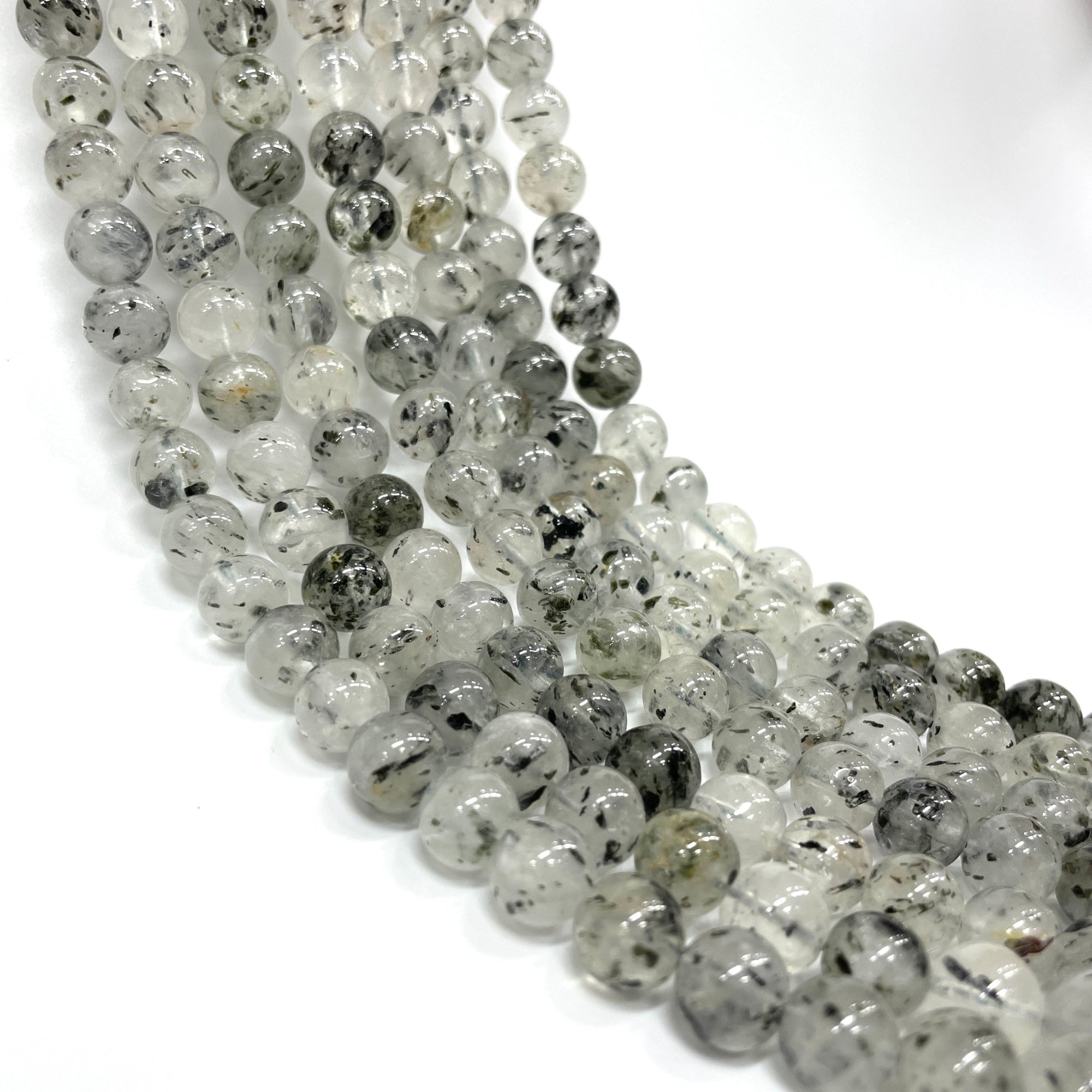 Green Mica in Quartz Bead Strand - RockZ Sourcing Hub