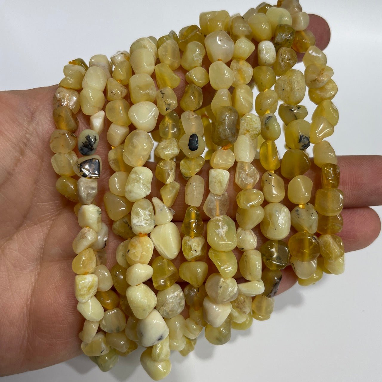 Green Opal Drilled Nugget Stretch Bracelet - RockZ Sourcing Hub