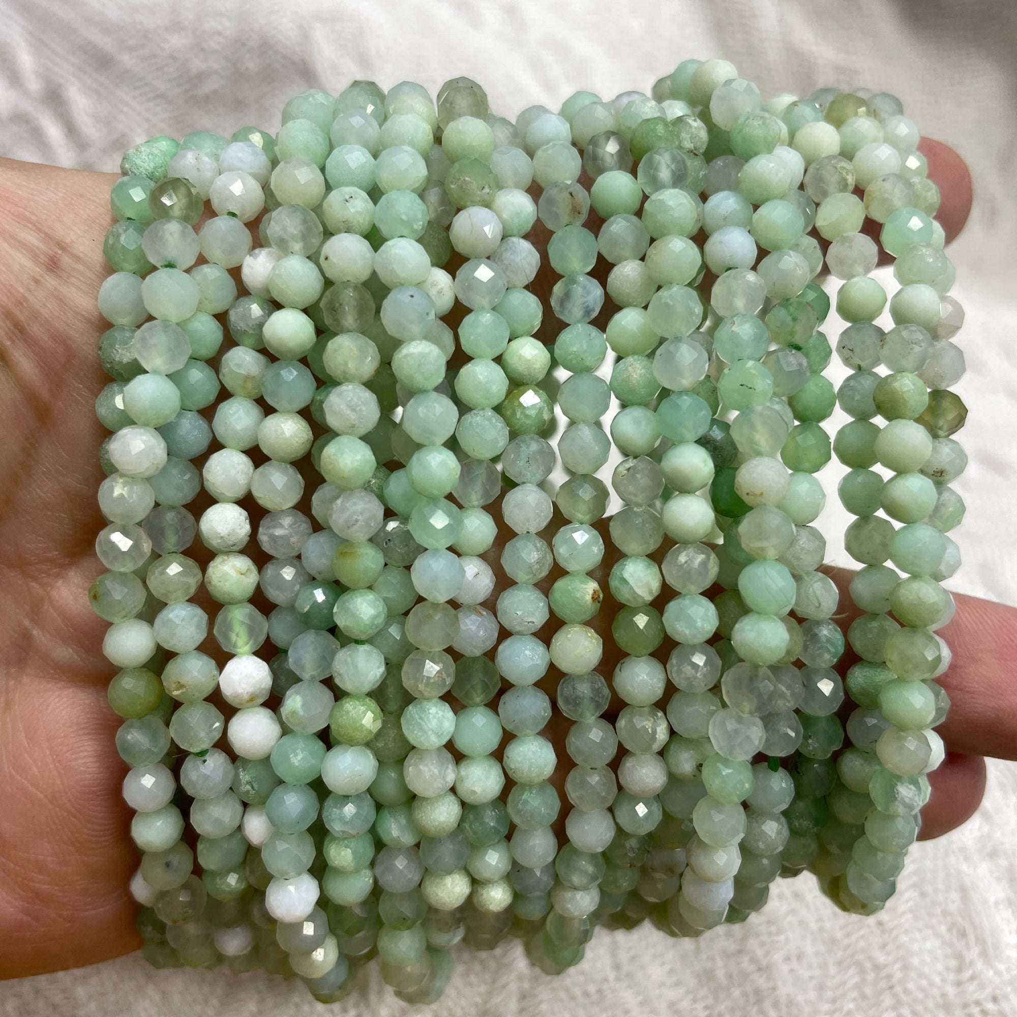Green Opal Faceted Bead Stretch Bracelet - RockZ Sourcing Hub