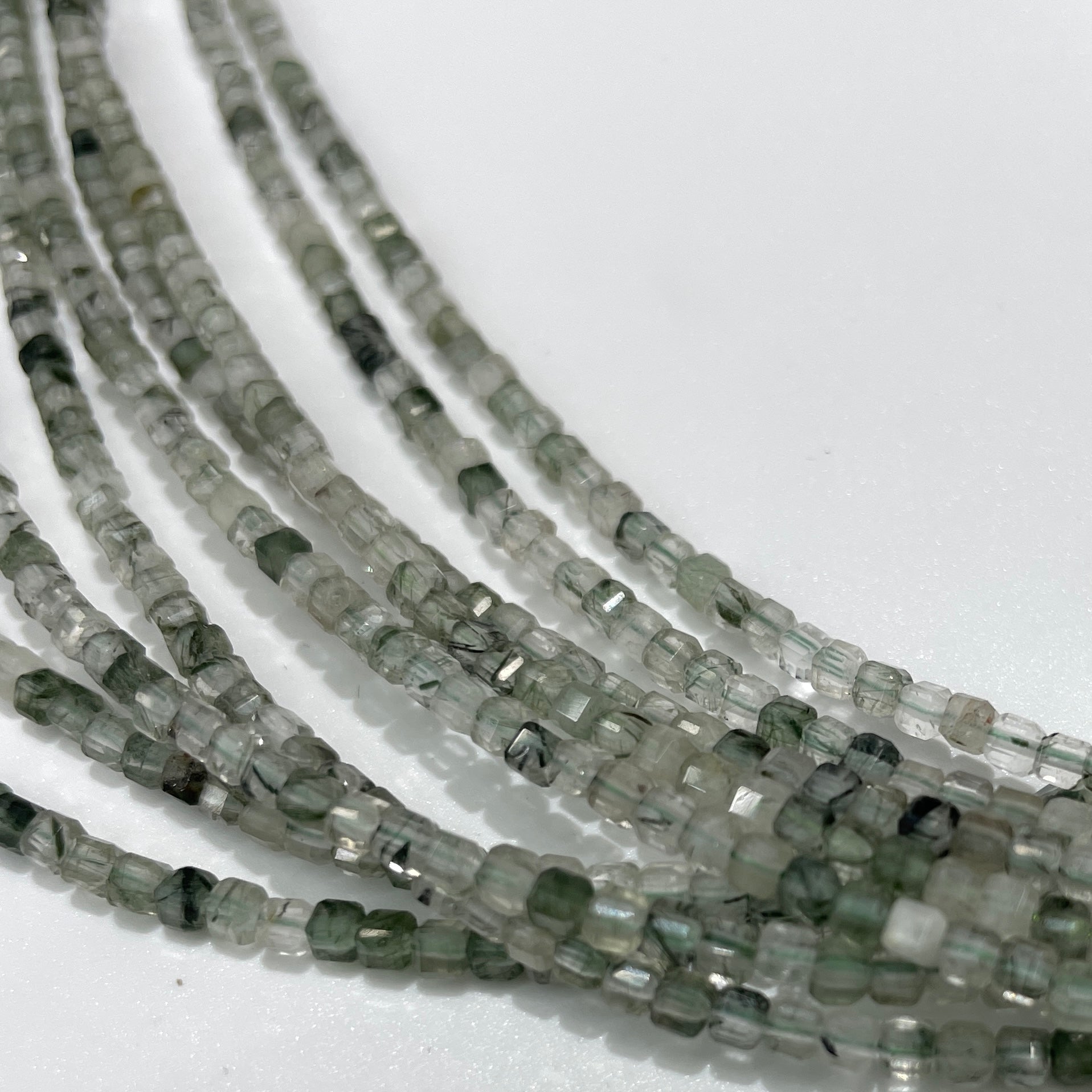 Green Rutilated Quartz Micro Faceted Cube Collar Necklace - RockZ Sourcing Hub