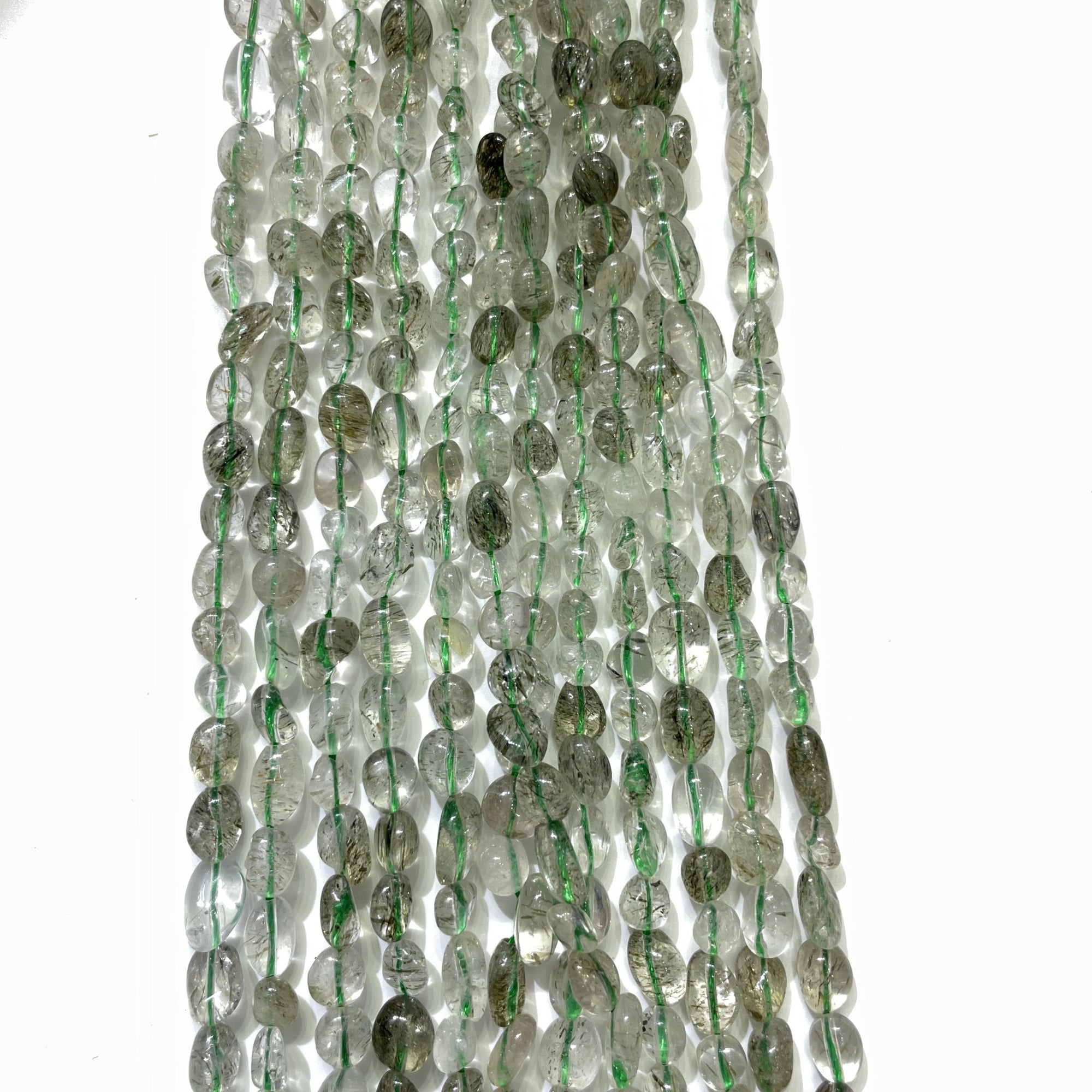 Green Rutilated Quartz Nugget Bead Strand - RockZ Sourcing Hub
