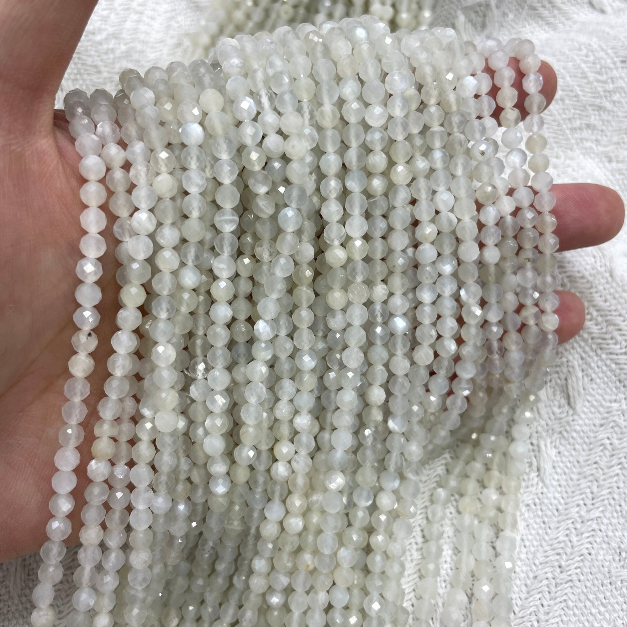 Grey Moonstone Faceted Bead Strand - RockZ Sourcing Hub