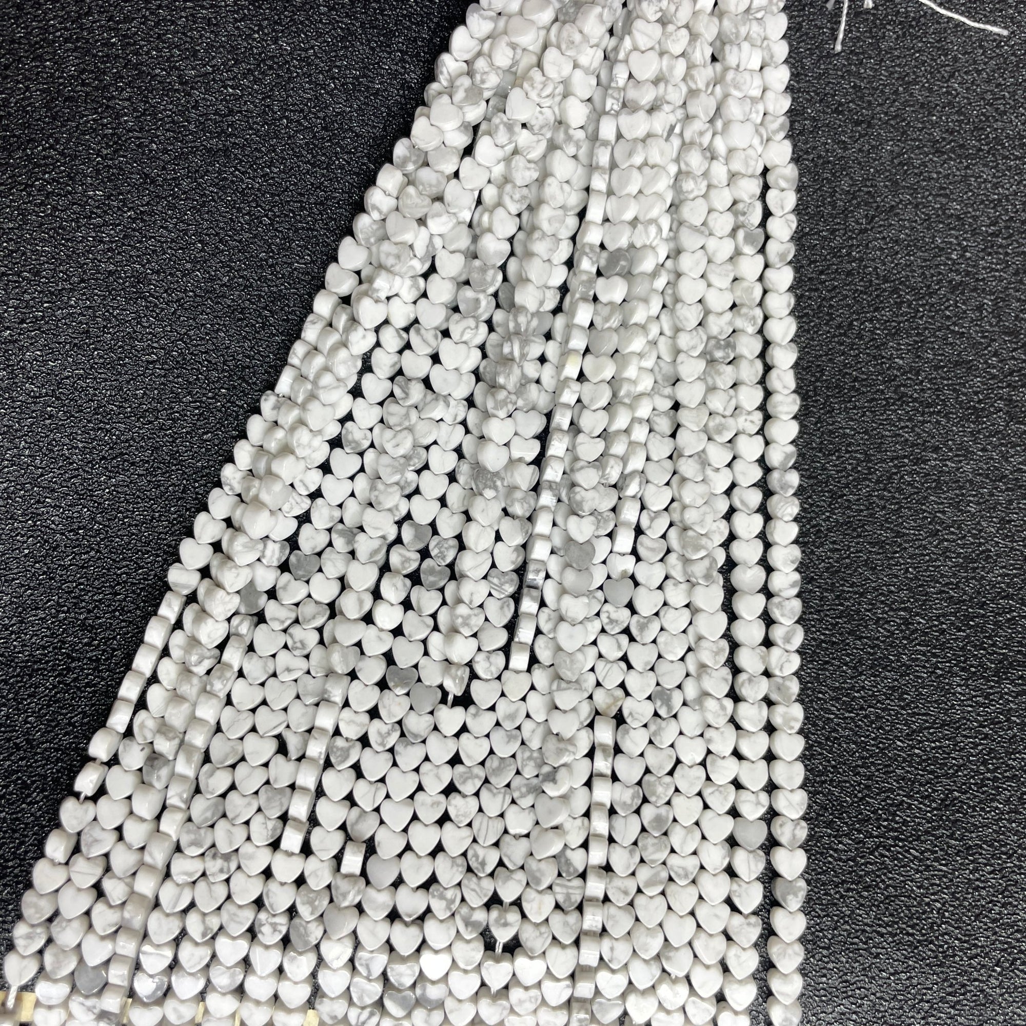 Howlite Double-Sided Flat Heart Shaped Bead Strand - RockZ Sourcing Hub