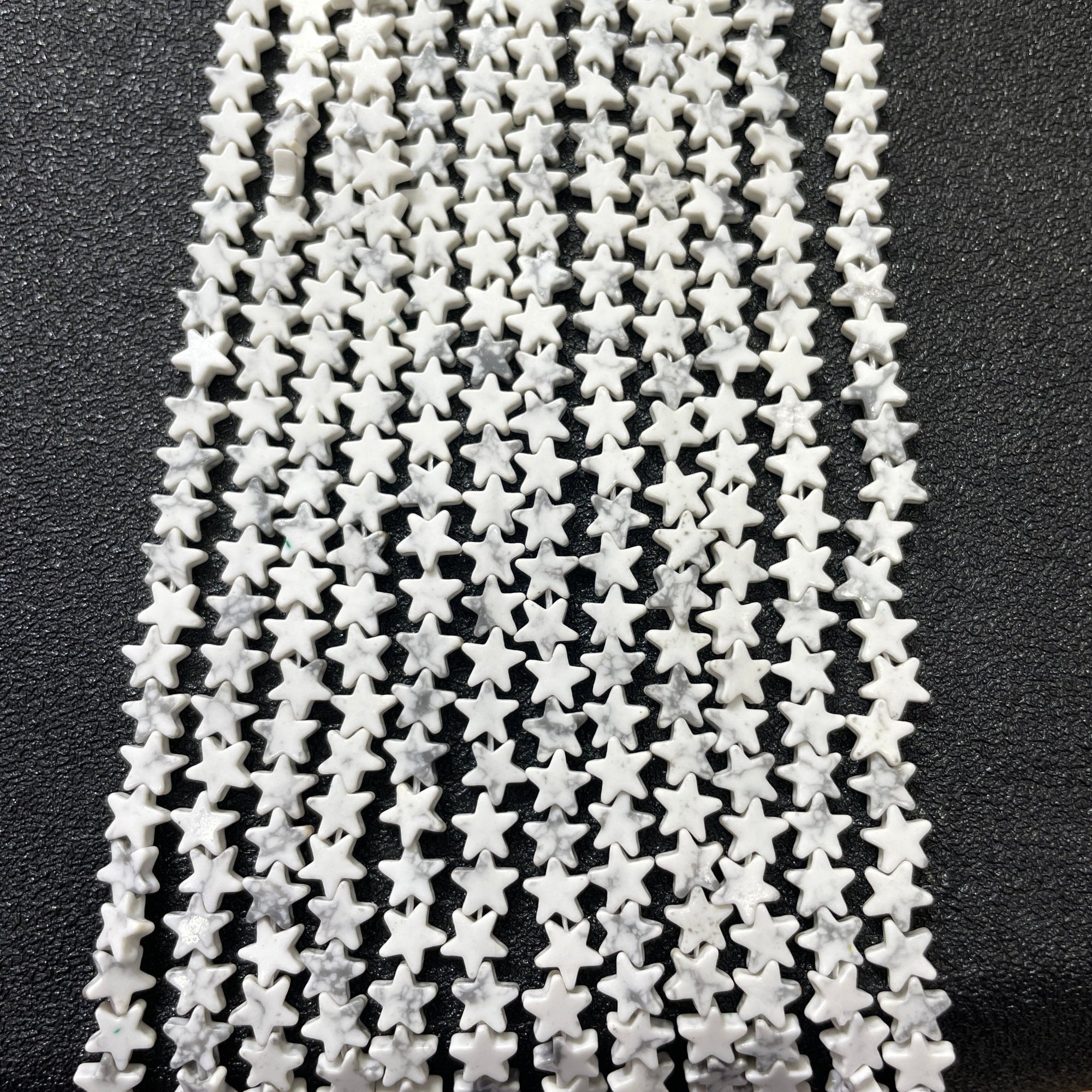 Howlite Double-Sided Flat Star Shaped Bead Strand - RockZ Sourcing Hub