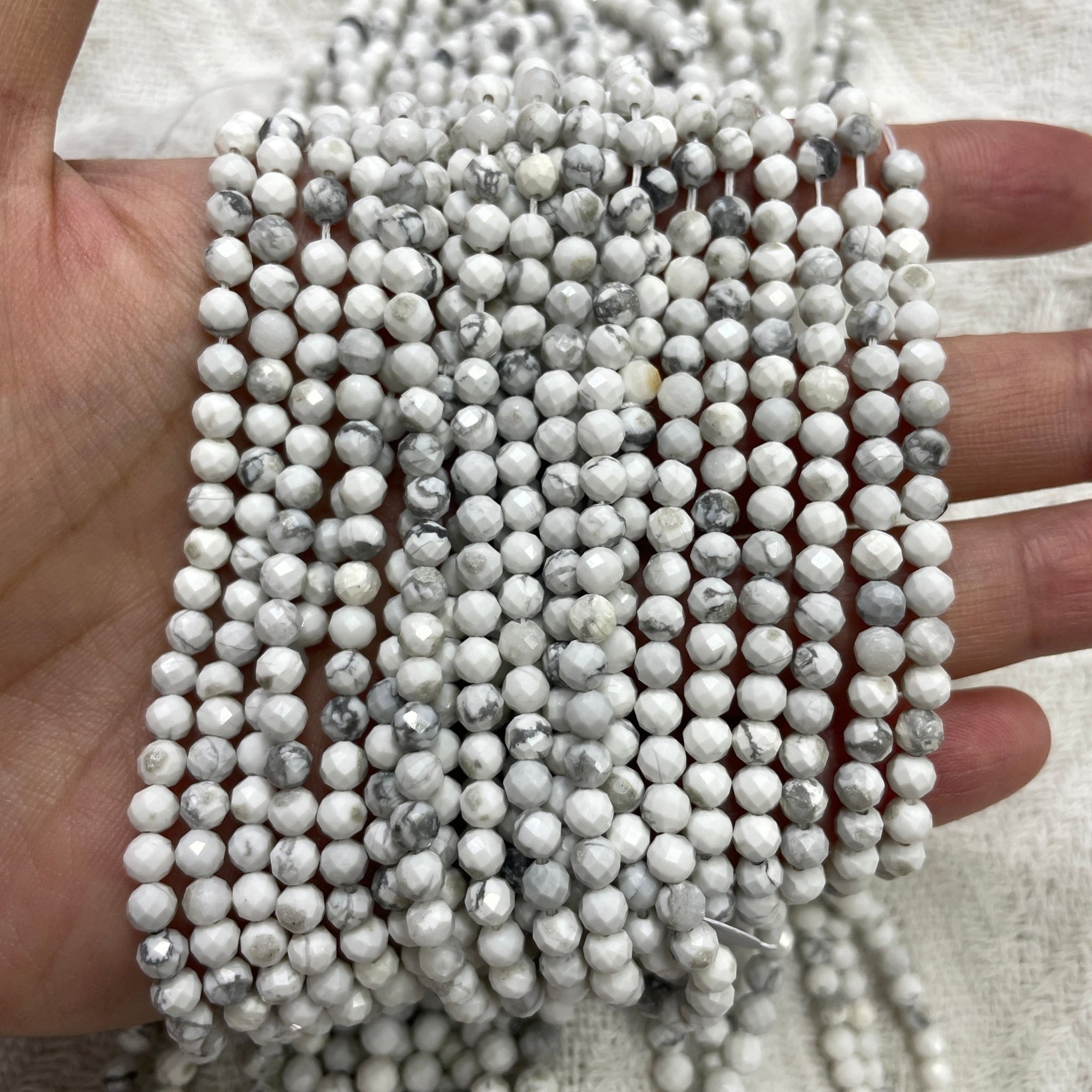 Howlite Faceted Bead Strand - RockZ Sourcing Hub