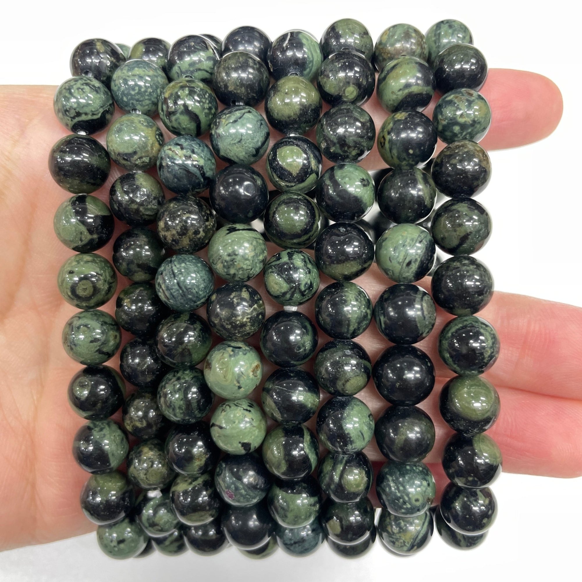 Kambaba Jasper Round Bead Stretch Bracelet - RockZ Sourcing Hub