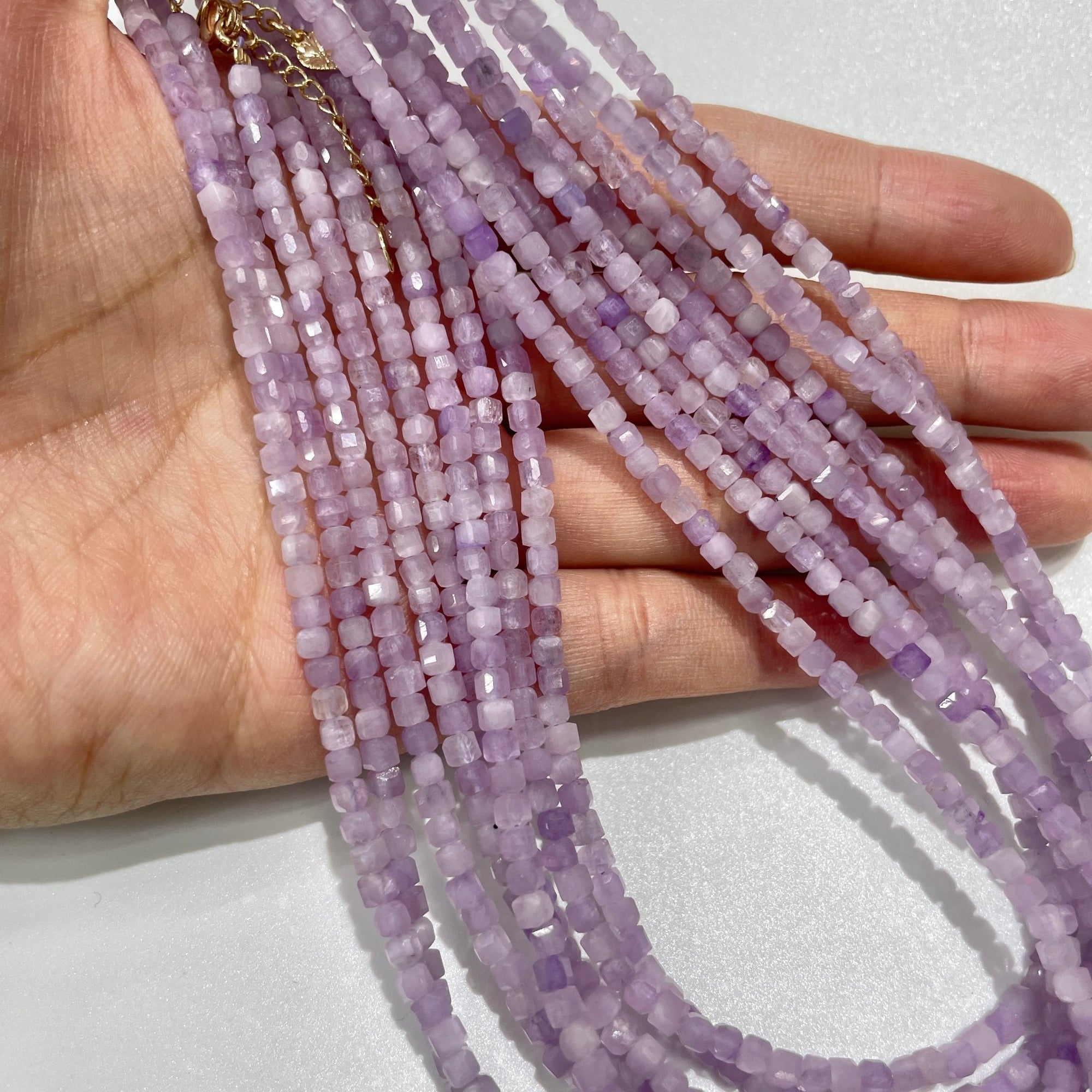 Kunzite Micro Faceted Cube Collar Necklace - RockZ Sourcing Hub