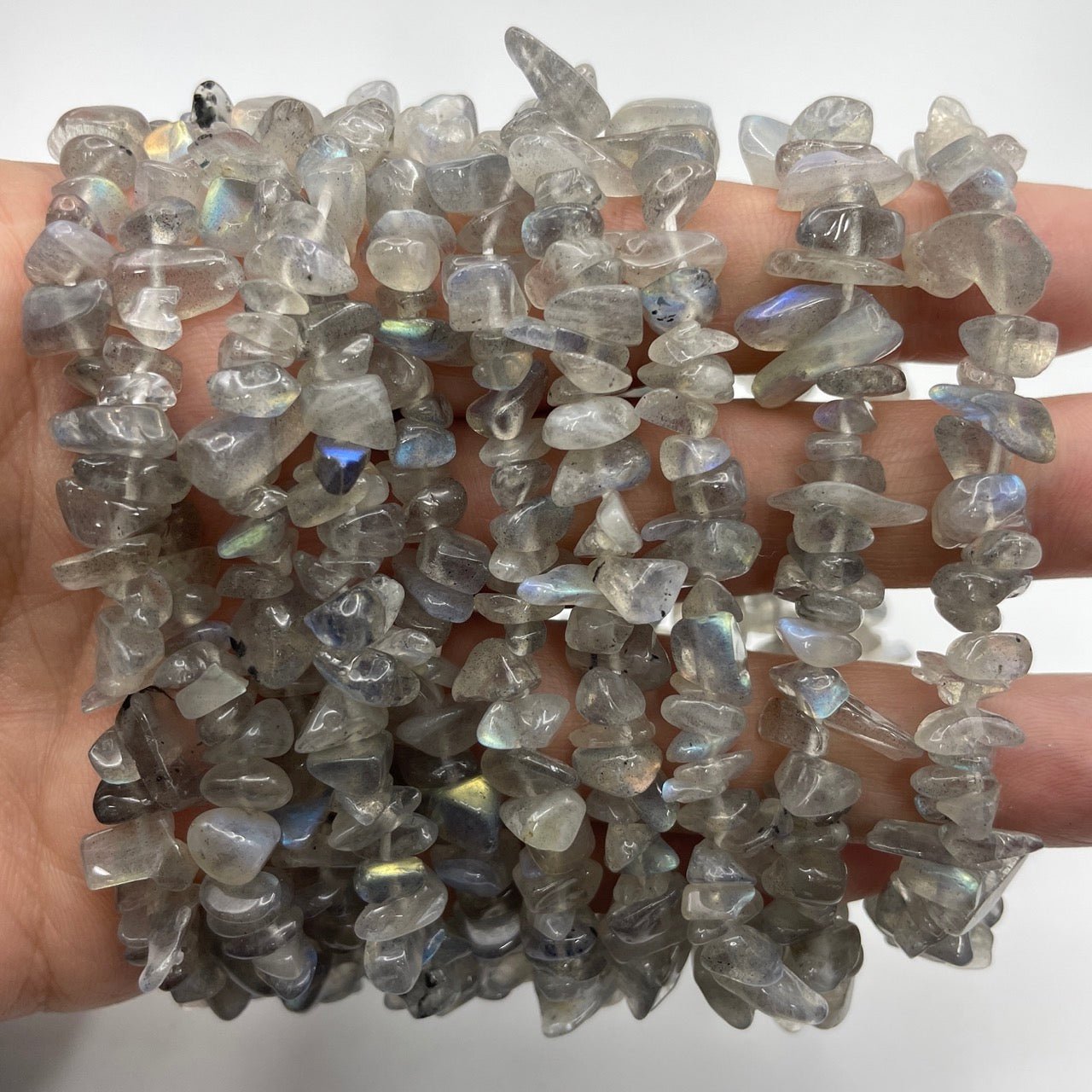 Labradorite Drilled Chips Stretch Bracelet - RockZ Sourcing Hub
