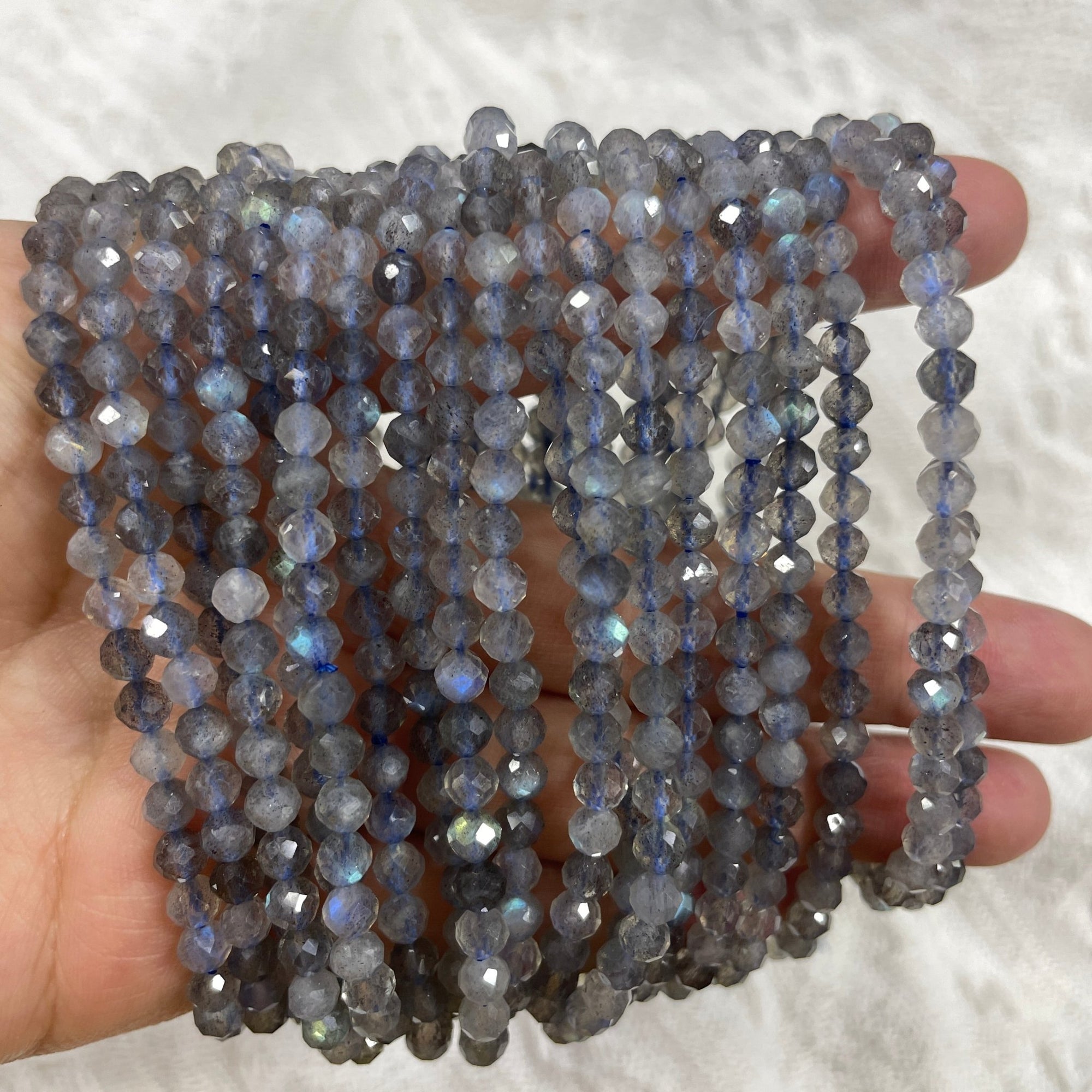 Labradorite Faceted Bead Stretch Bracelet - RockZ Sourcing Hub