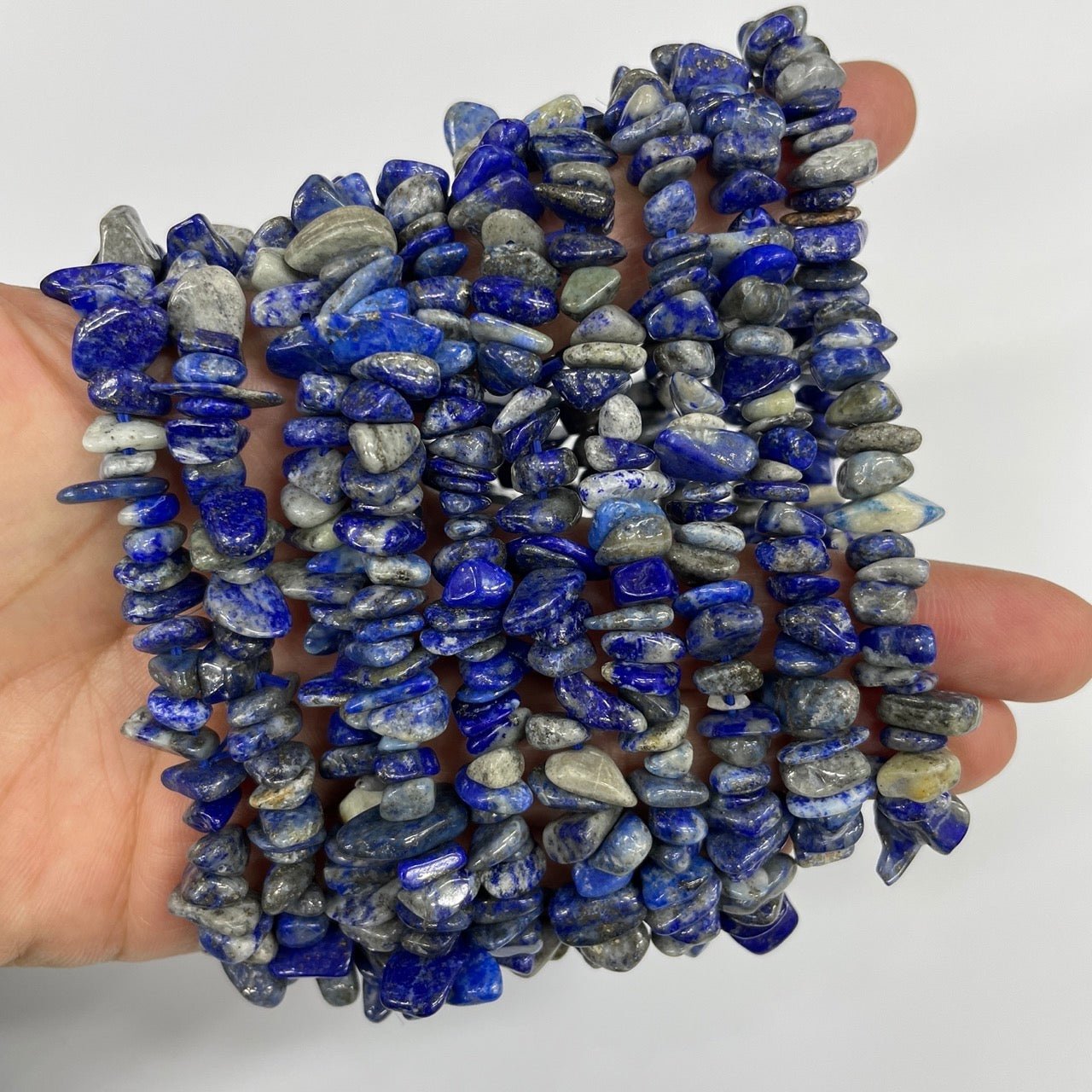 Lapis Lazuli Drilled Chips Stretch Bracelet - RockZ Sourcing Hub