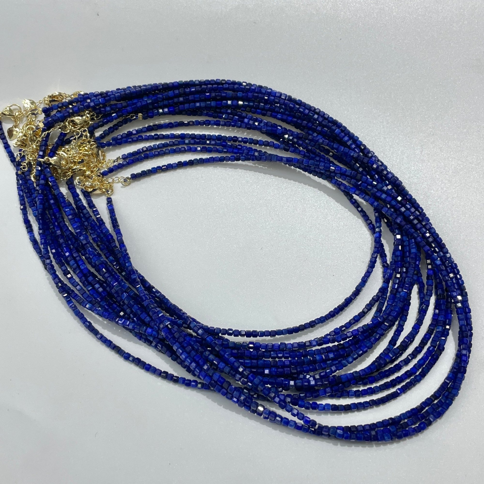Lapis Micro Faceted Cube Collar Necklace - RockZ Sourcing Hub