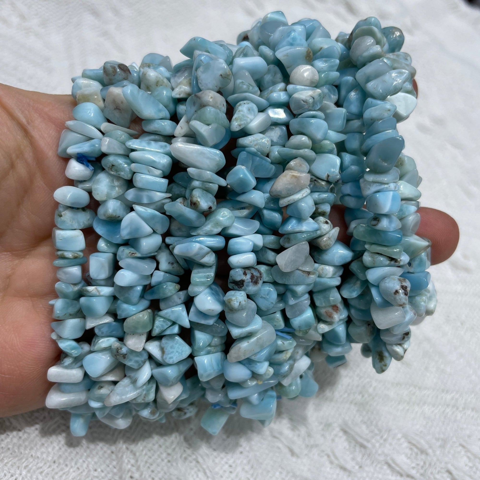 Larimar Drilled Chips Bracelet - RockZ Sourcing Hub