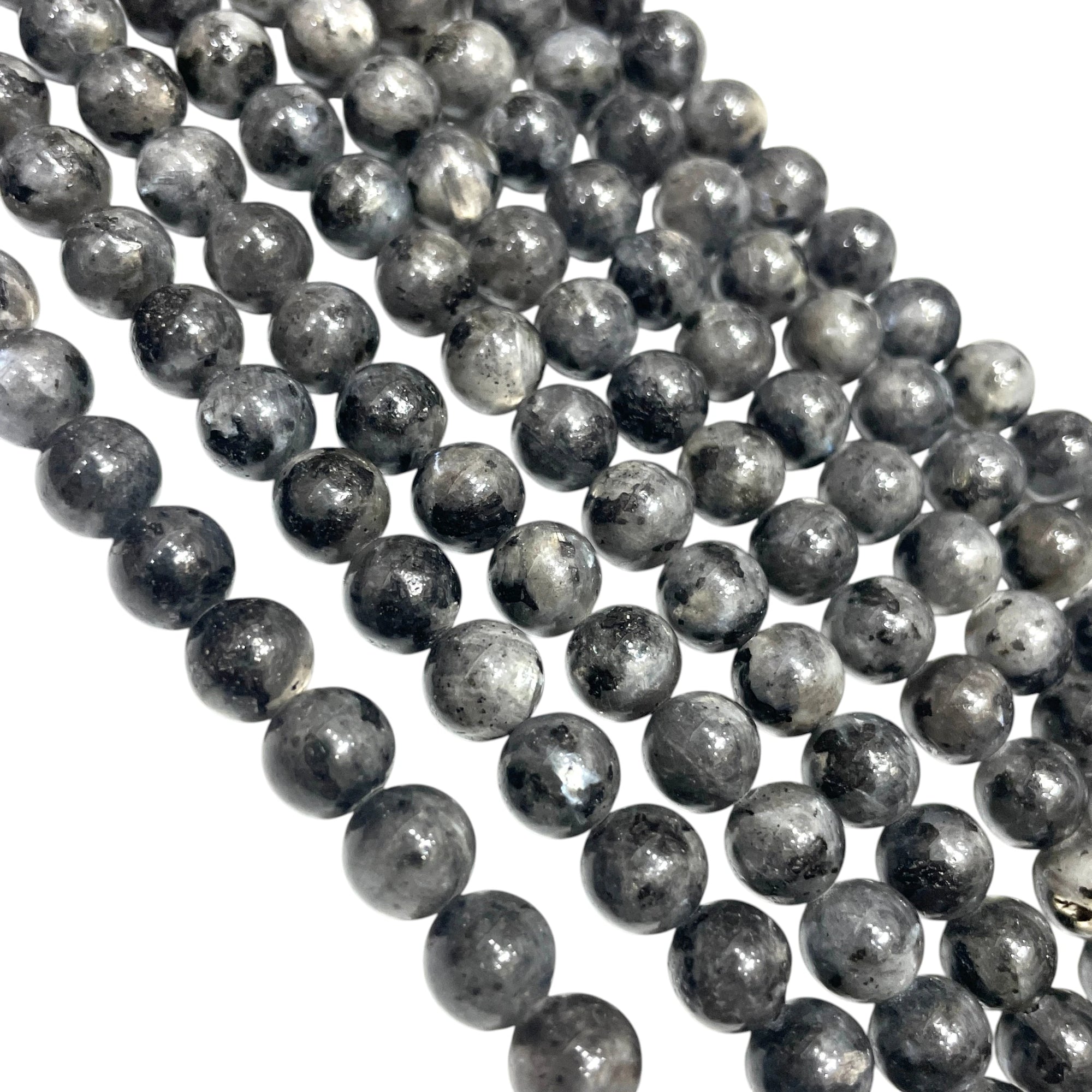 Larvikite Agate Round Bead Strand
