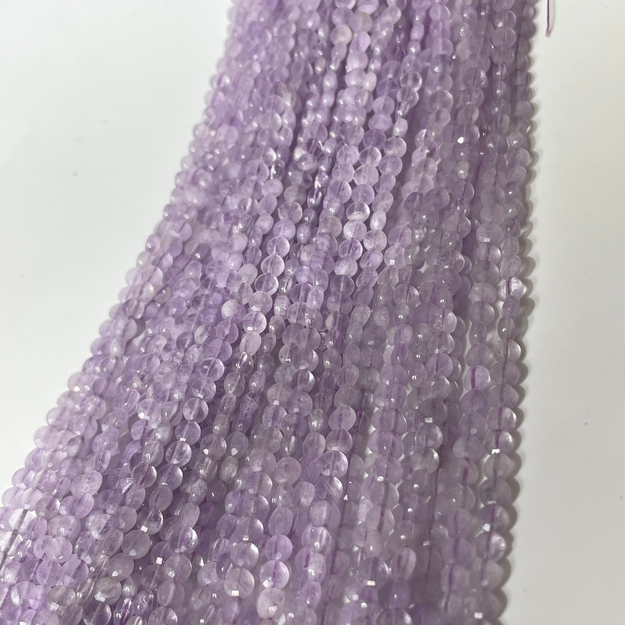Lavender Amethyst Faceted Rondelle Bead Strand-Vertical Drille - RockZ Sourcing Hub