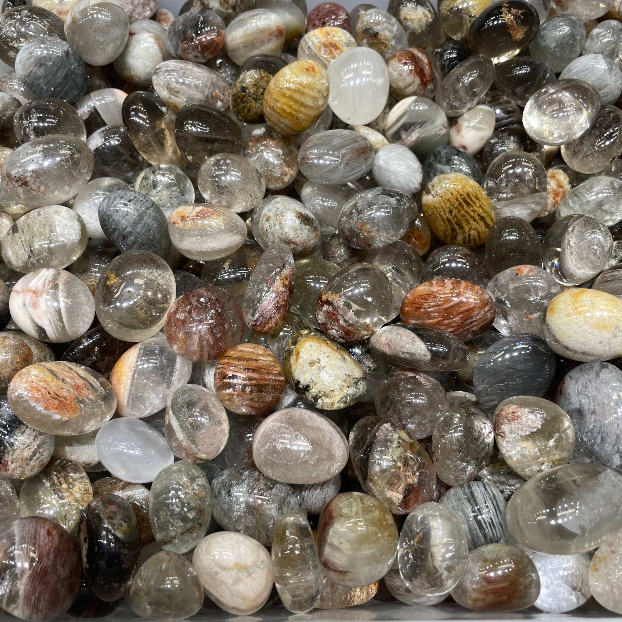 Layer Phantom Quartz Tumblestone - RockZ Sourcing Hub