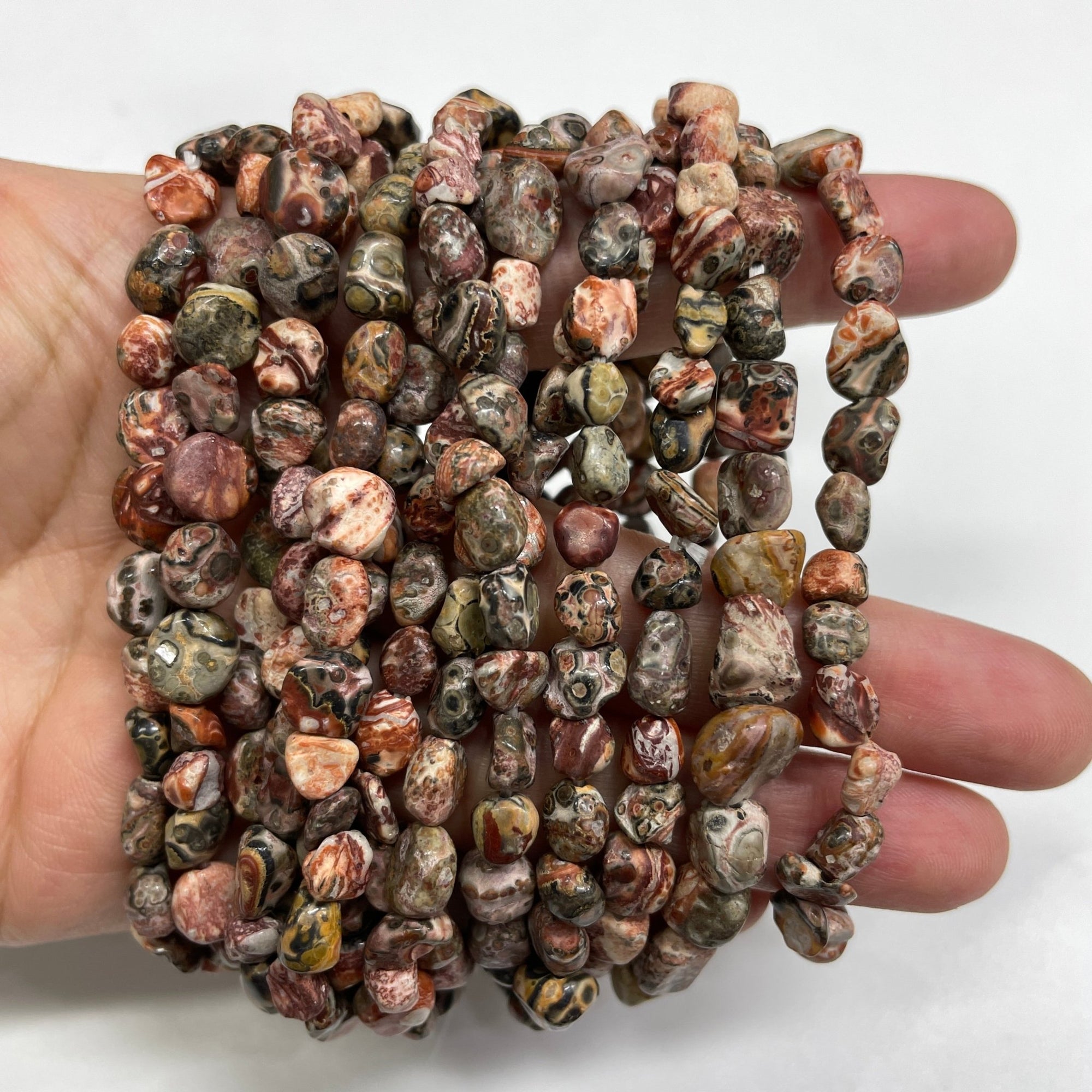 Leopard Jasper Drilled Nugget Stretch Bracelet - RockZ Sourcing Hub