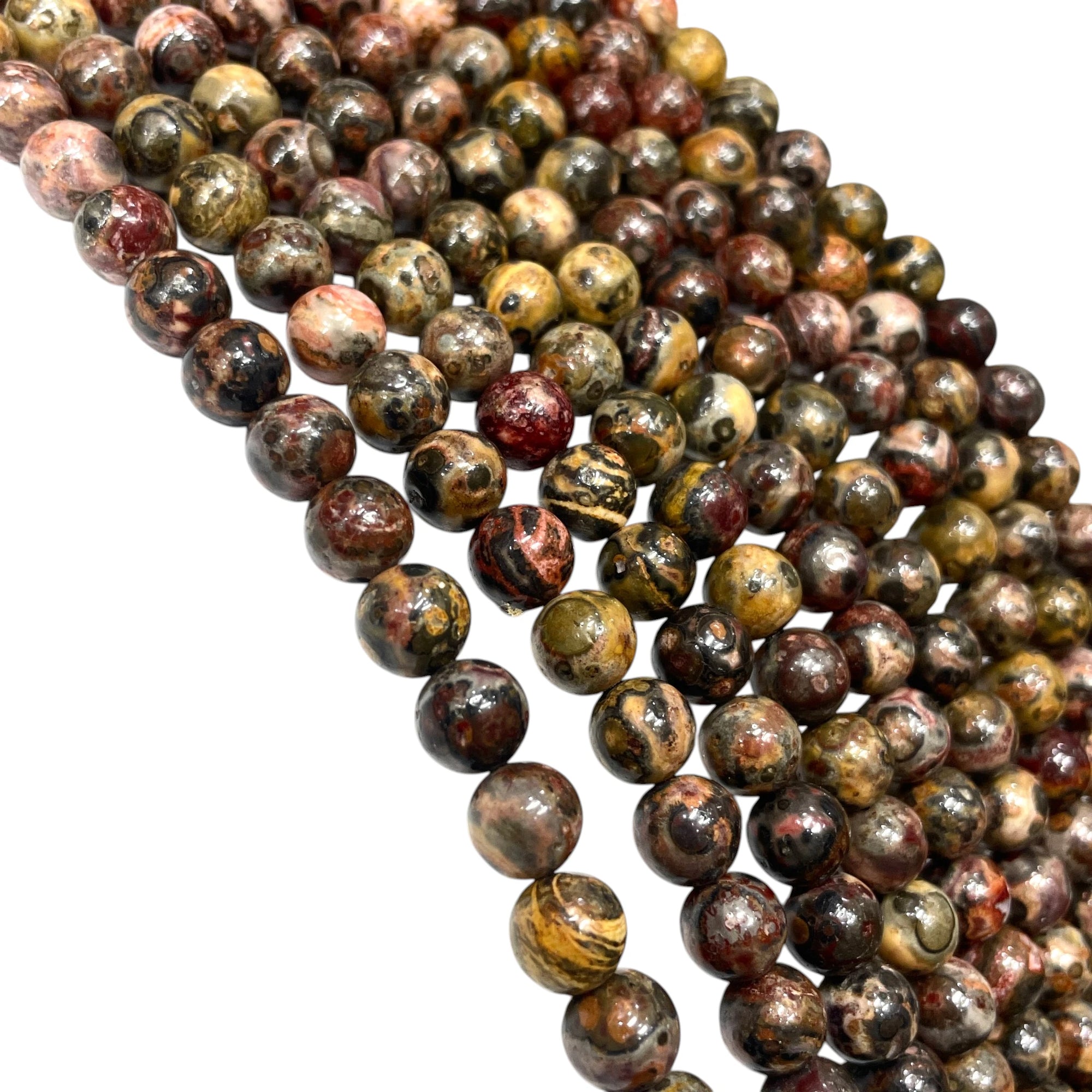 Leopard Jasper Round Bead Strand