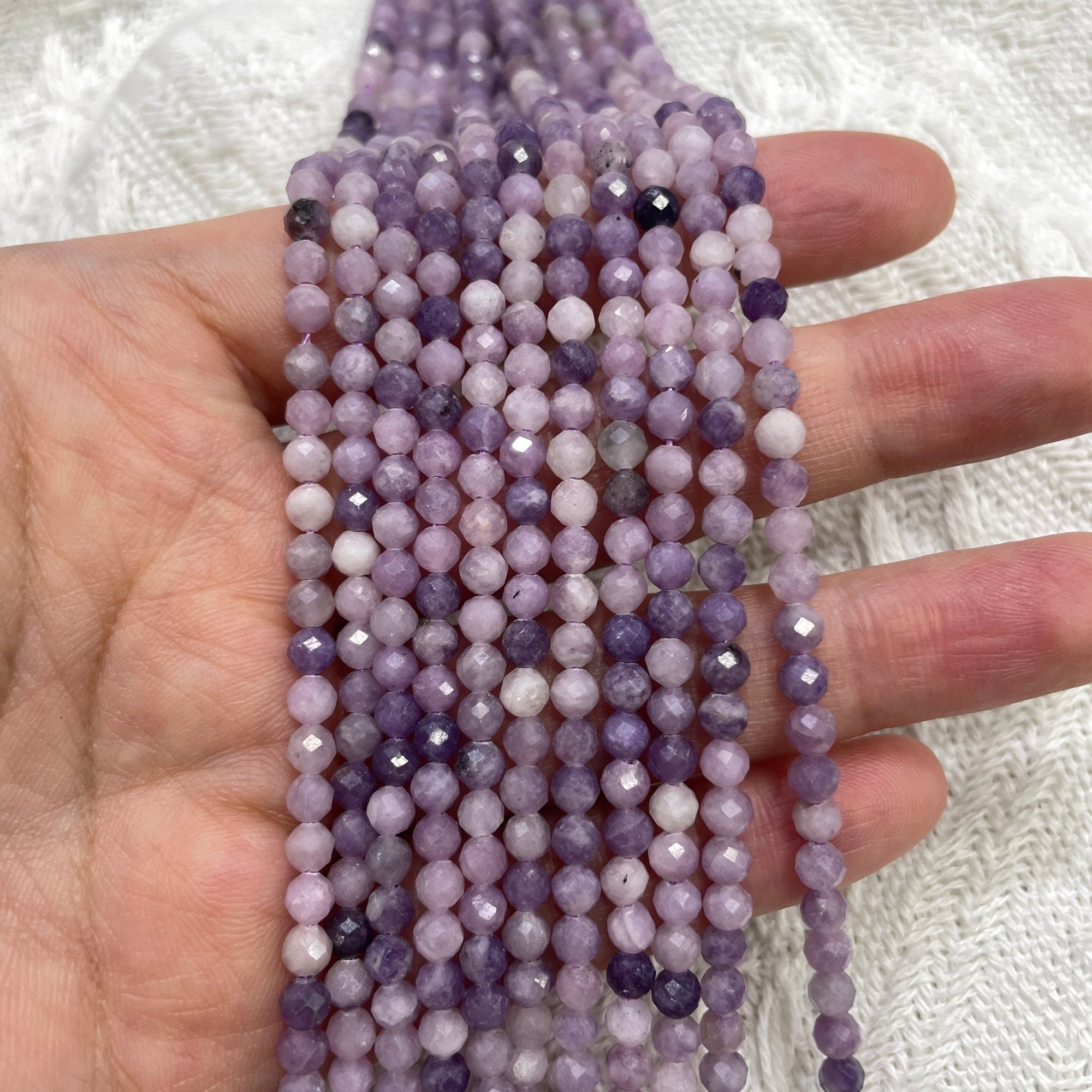 Lepidolite Faceted Bead Strand - RockZ Sourcing Hub