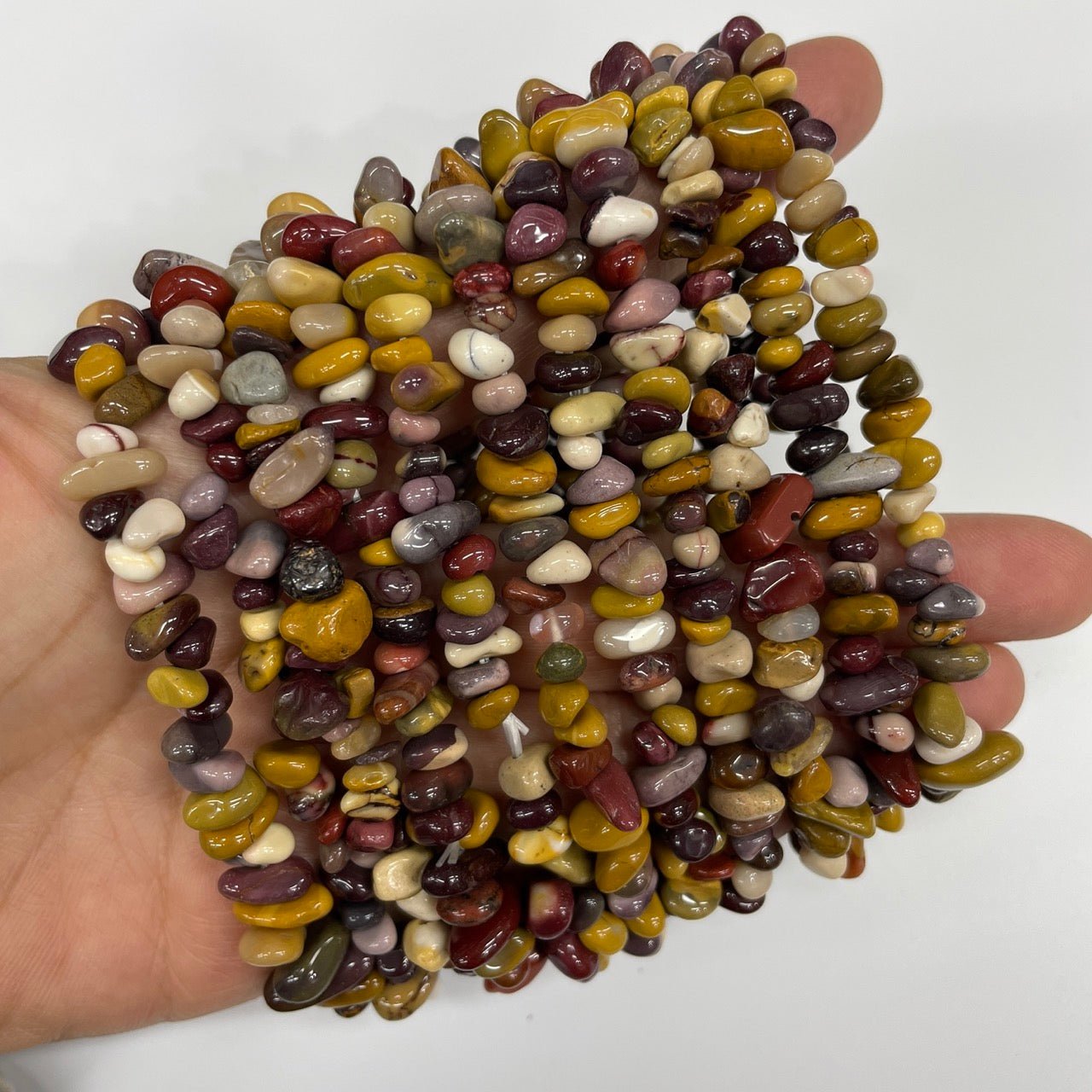 Mookaite Jasper Drilled Chips Stretch Bracelet - RockZ Sourcing Hub