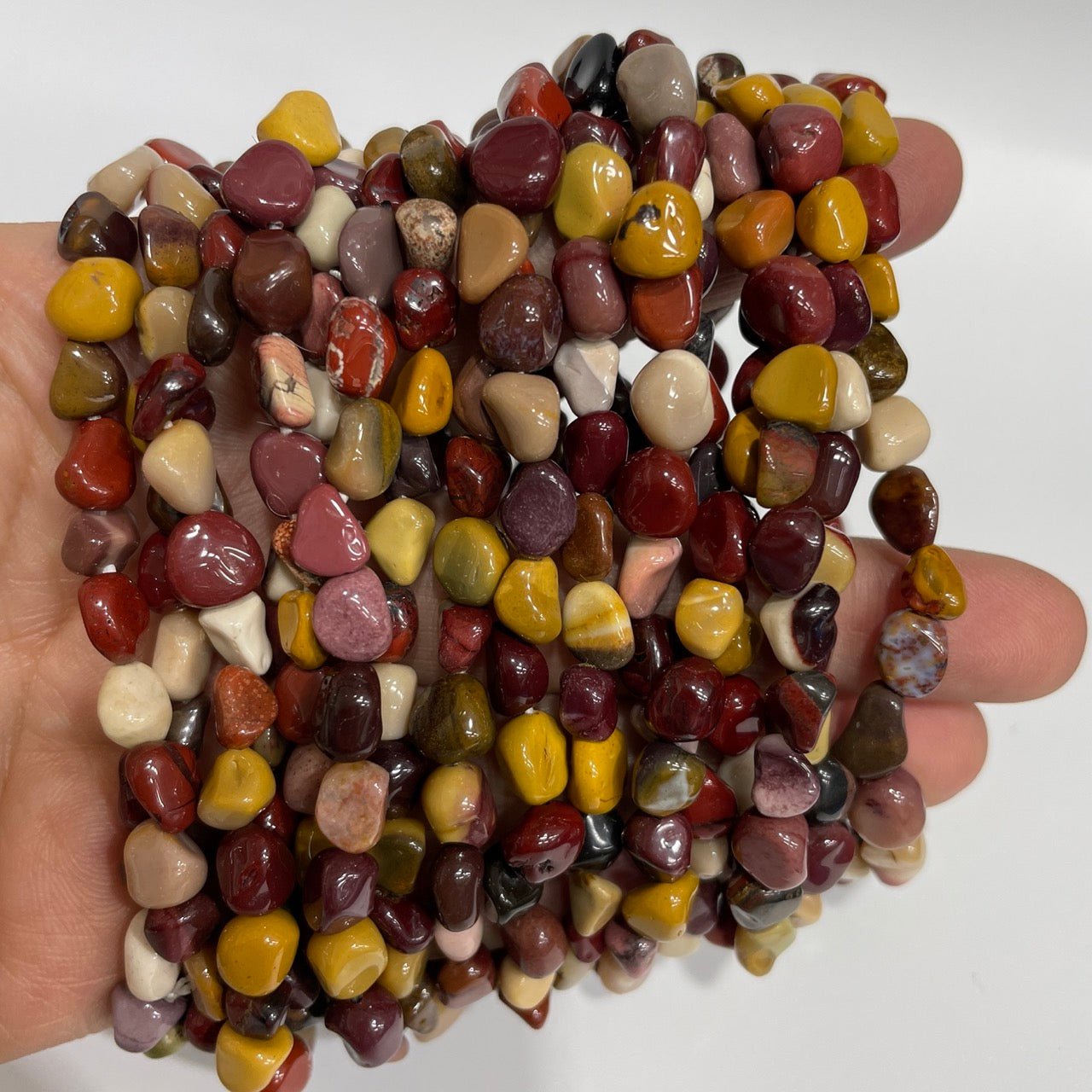 Mookaite Jasper Drilled Nugget Stretch Bracelet - RockZ Sourcing Hub
