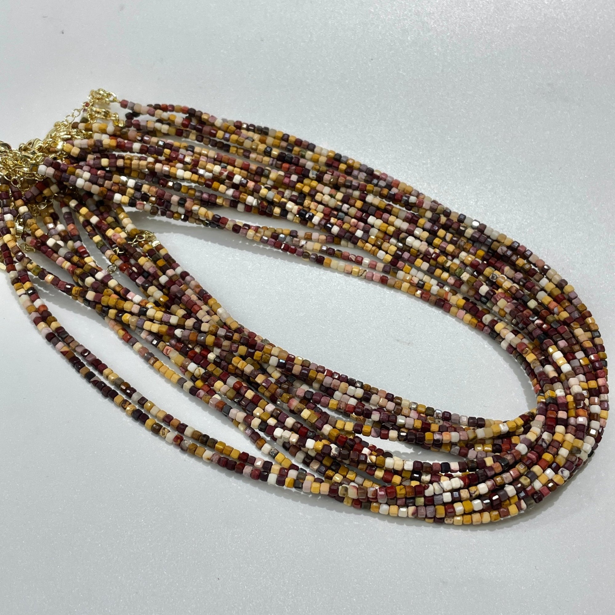 Mookaite Jasper Micro Faceted Cube Collar Necklace - RockZ Sourcing Hub