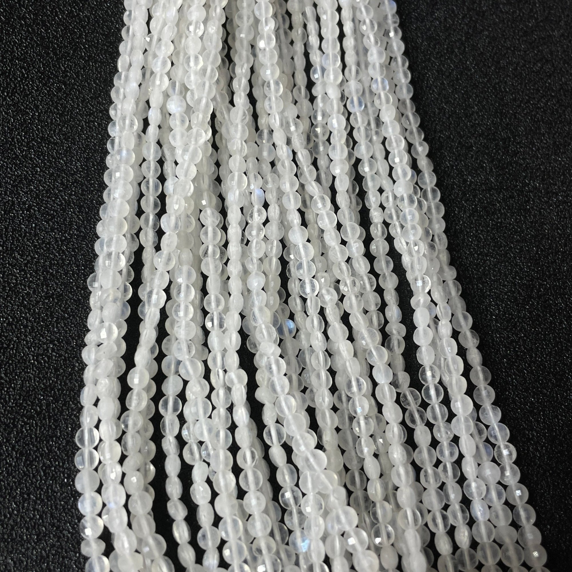 Moonstone AA Grade Faceted Rondelle Bead Strand-Vertical Drilled - RockZ Sourcing Hub