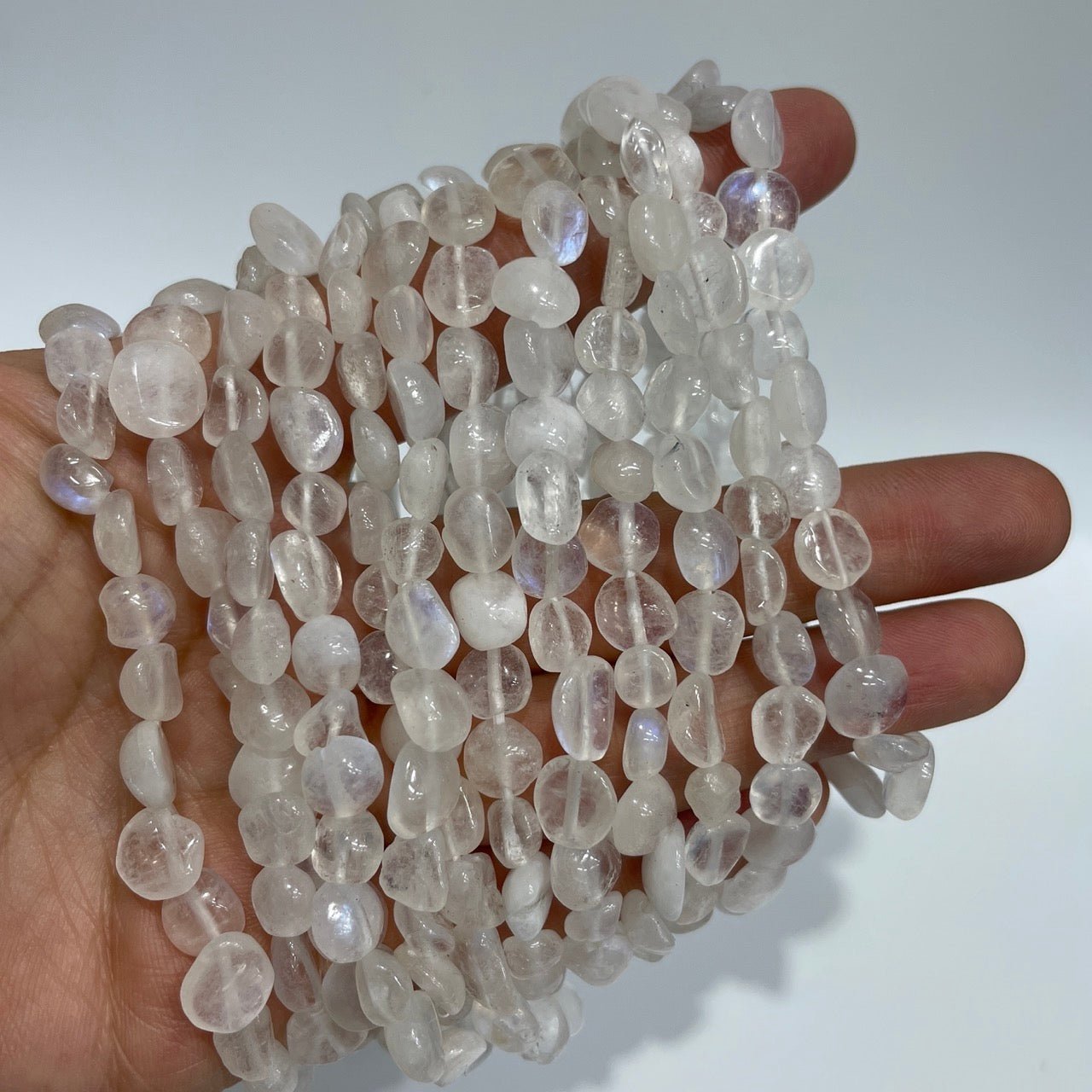 Moonstone Drilled Nugget Stretch Bracelet - RockZ Sourcing Hub