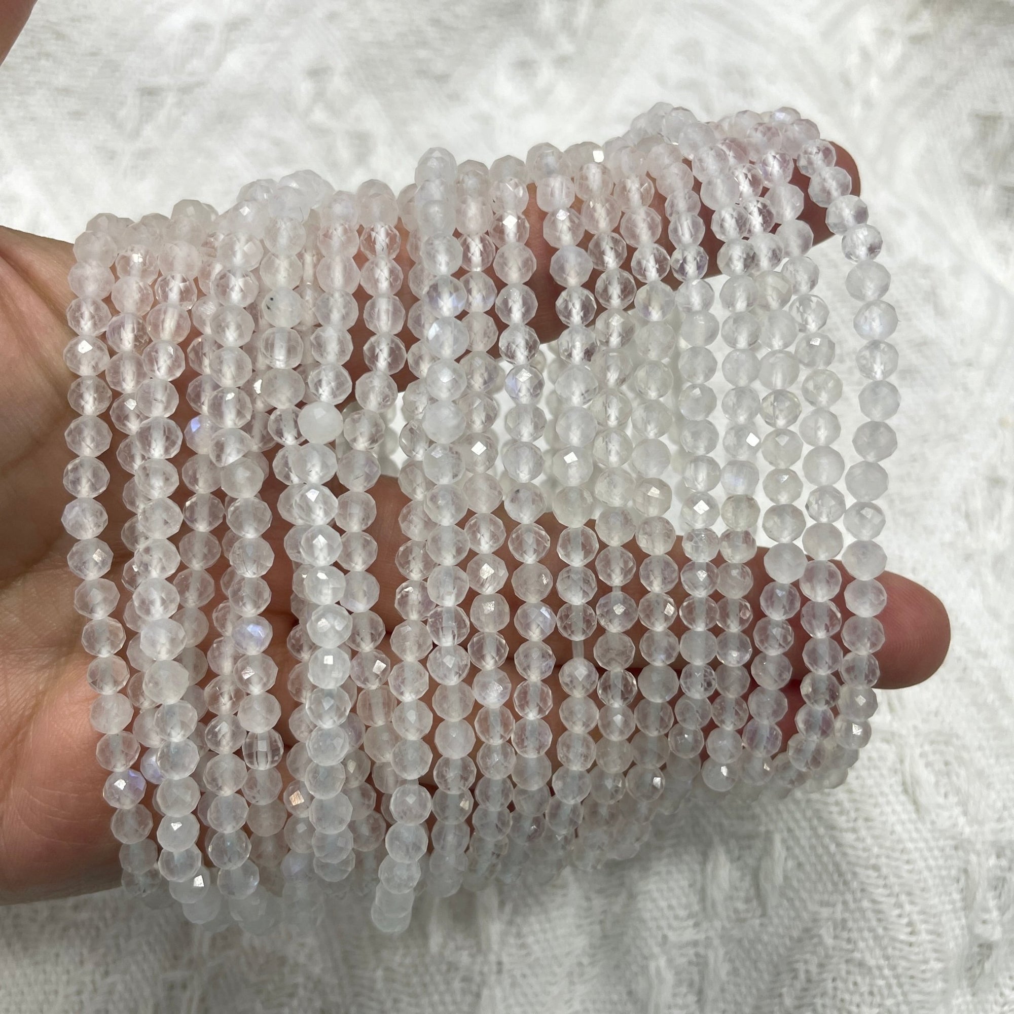 Moonstone Faceted Bead Stretch Bracelet - RockZ Sourcing Hub