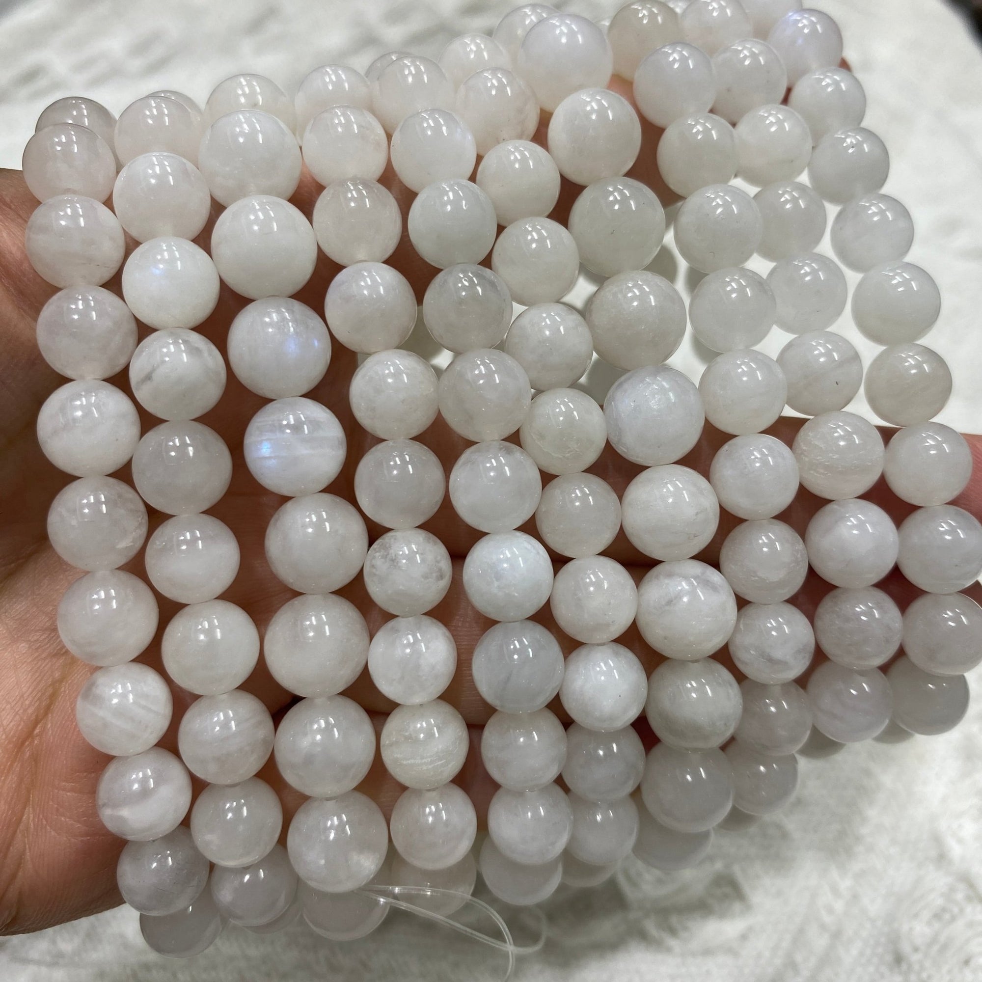Moonstone Round Bead Stretch Bracelet - Grade A - RockZ Sourcing Hub