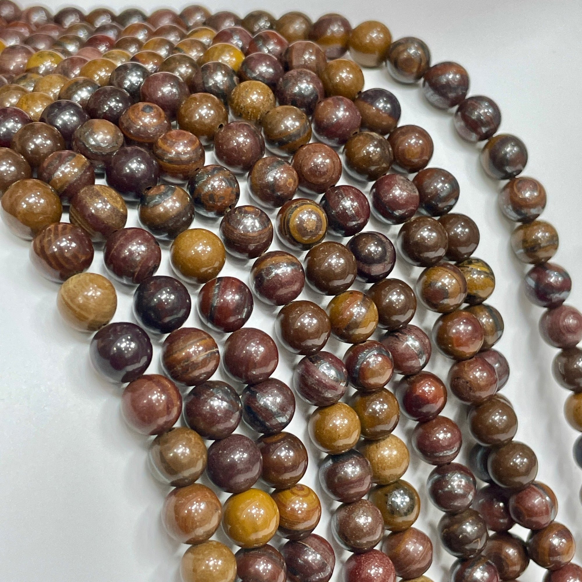 Mugglestone/Tiger Iron Bead Strand - RockZ Sourcing Hub