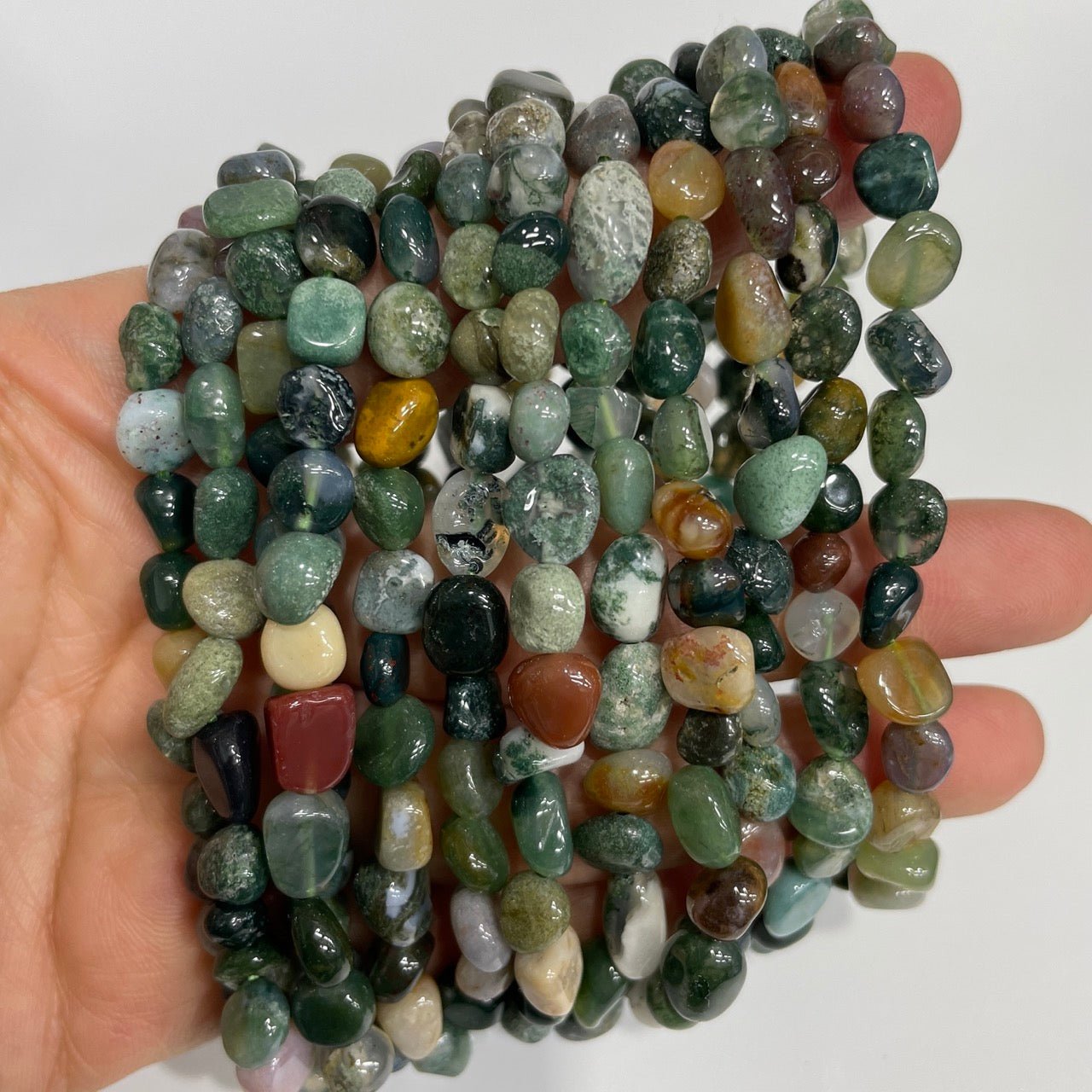 Ocean Jasper Drilled Nugget Stretch Bracelet - RockZ Sourcing Hub