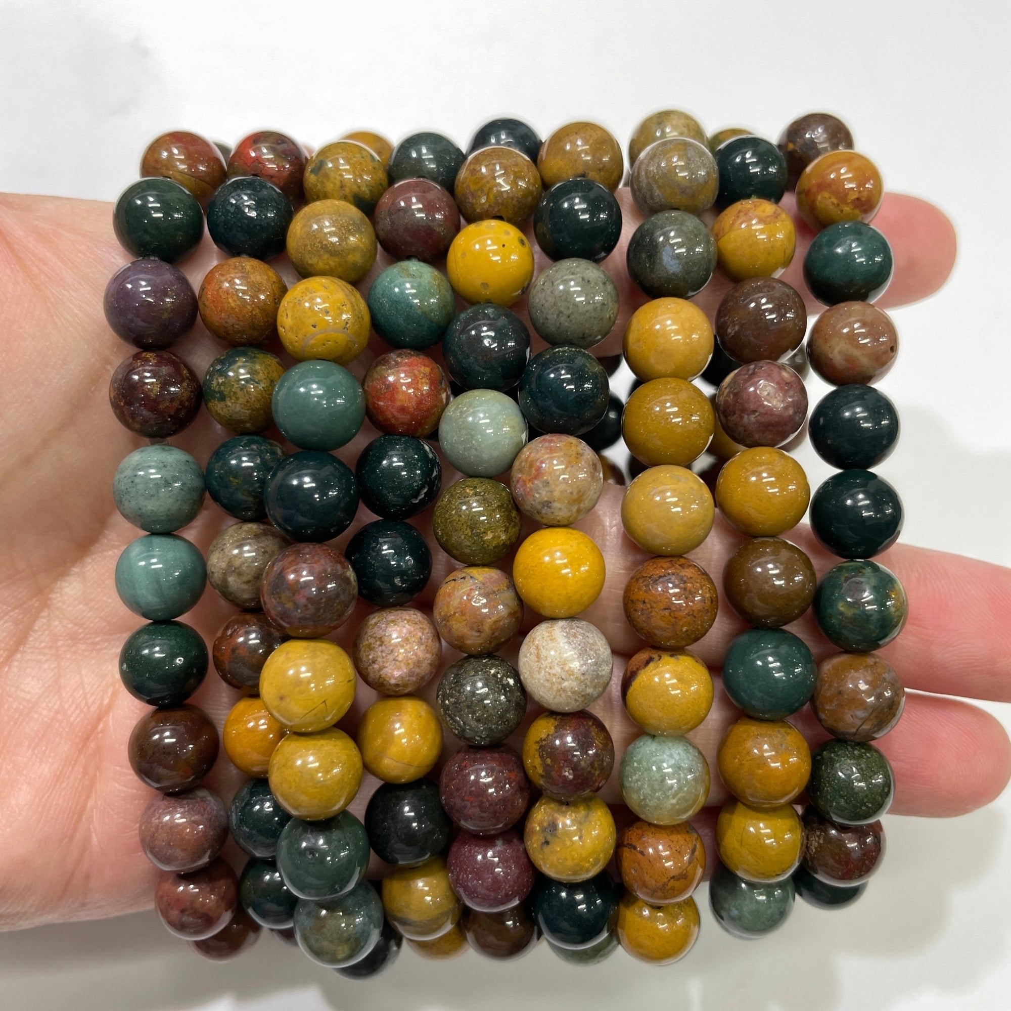 Ocean Jasper Round Bead Stretch Bracelet - RockZ Sourcing Hub