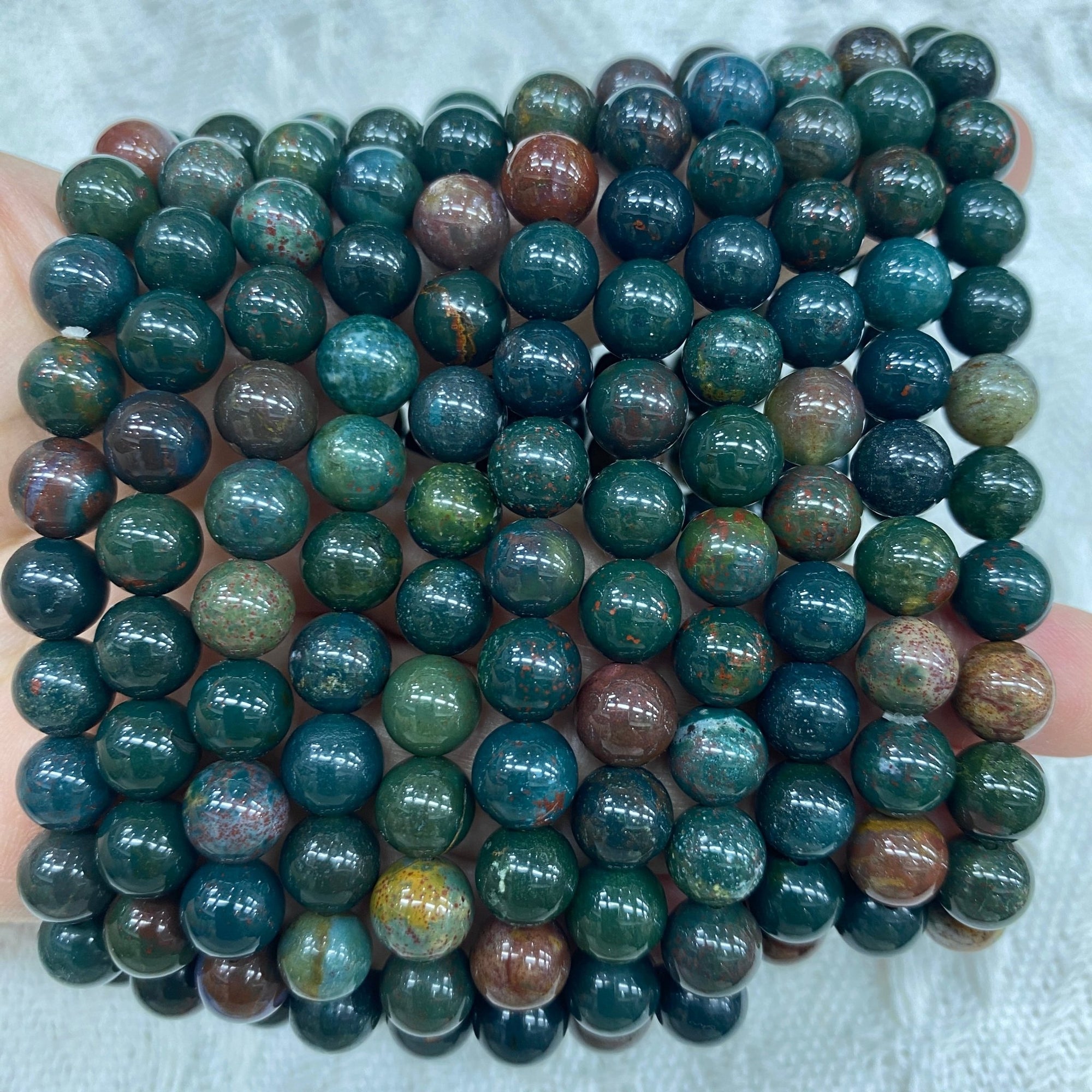 Ocean Jasper Round Bead Stretch Bracelet - Grade A - RockZ Sourcing Hub