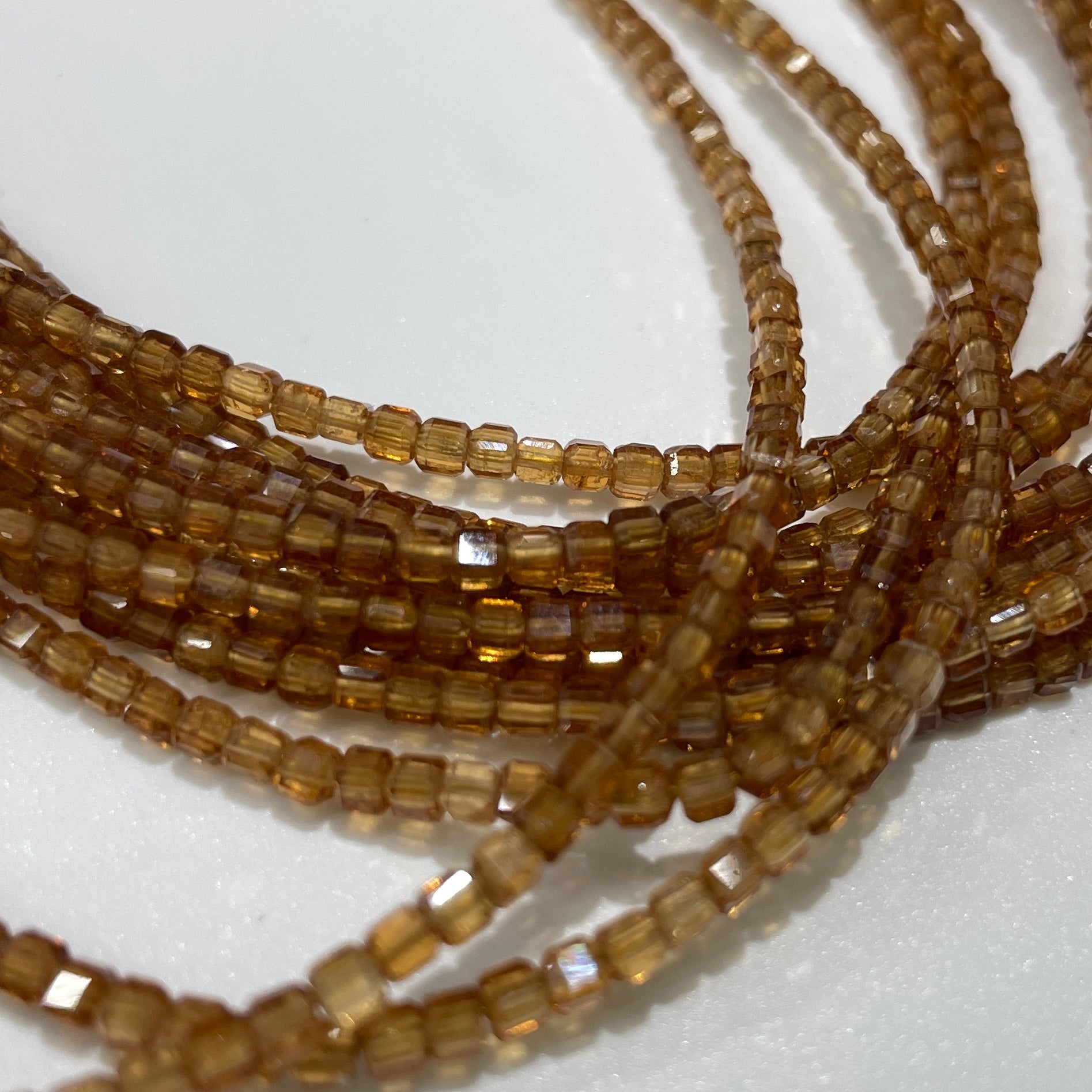 Orange Garnet Micro Faceted Cube Collar Necklace - RockZ Sourcing Hub