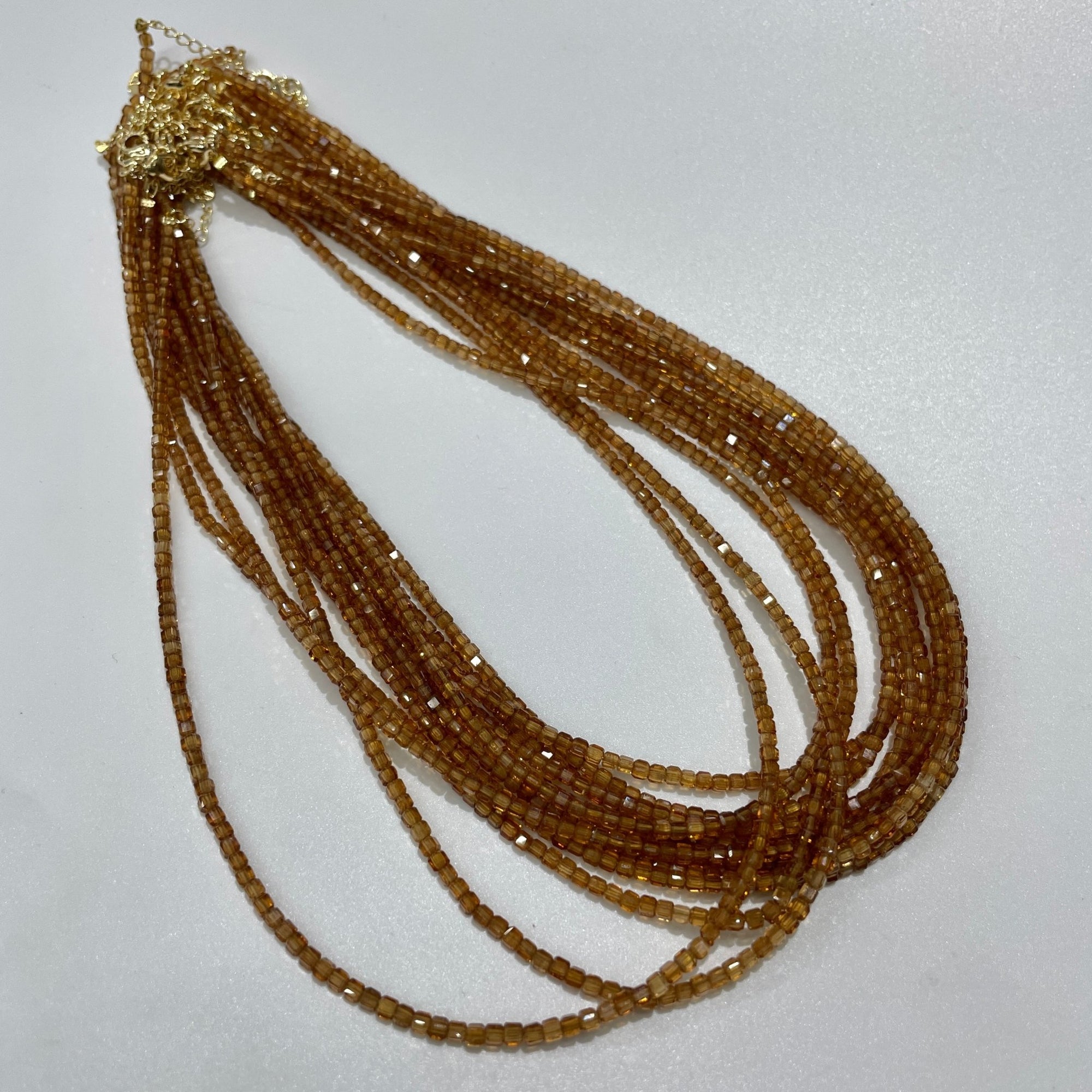 Orange Garnet Micro Faceted Cube Collar Necklace - RockZ Sourcing Hub