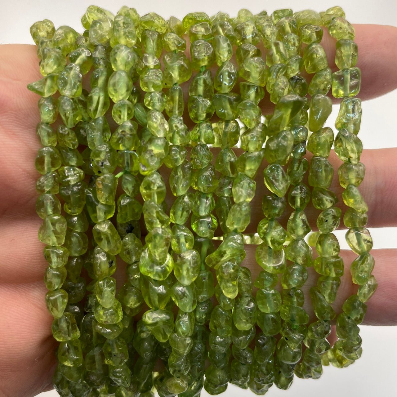 Peridot Drilled Chips Stretch Bracelet - RockZ Sourcing Hub