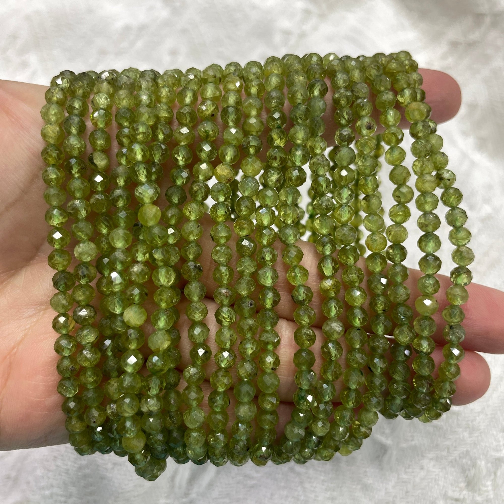 Peridot Faceted Bead Stretch Bracelet - RockZ Sourcing Hub