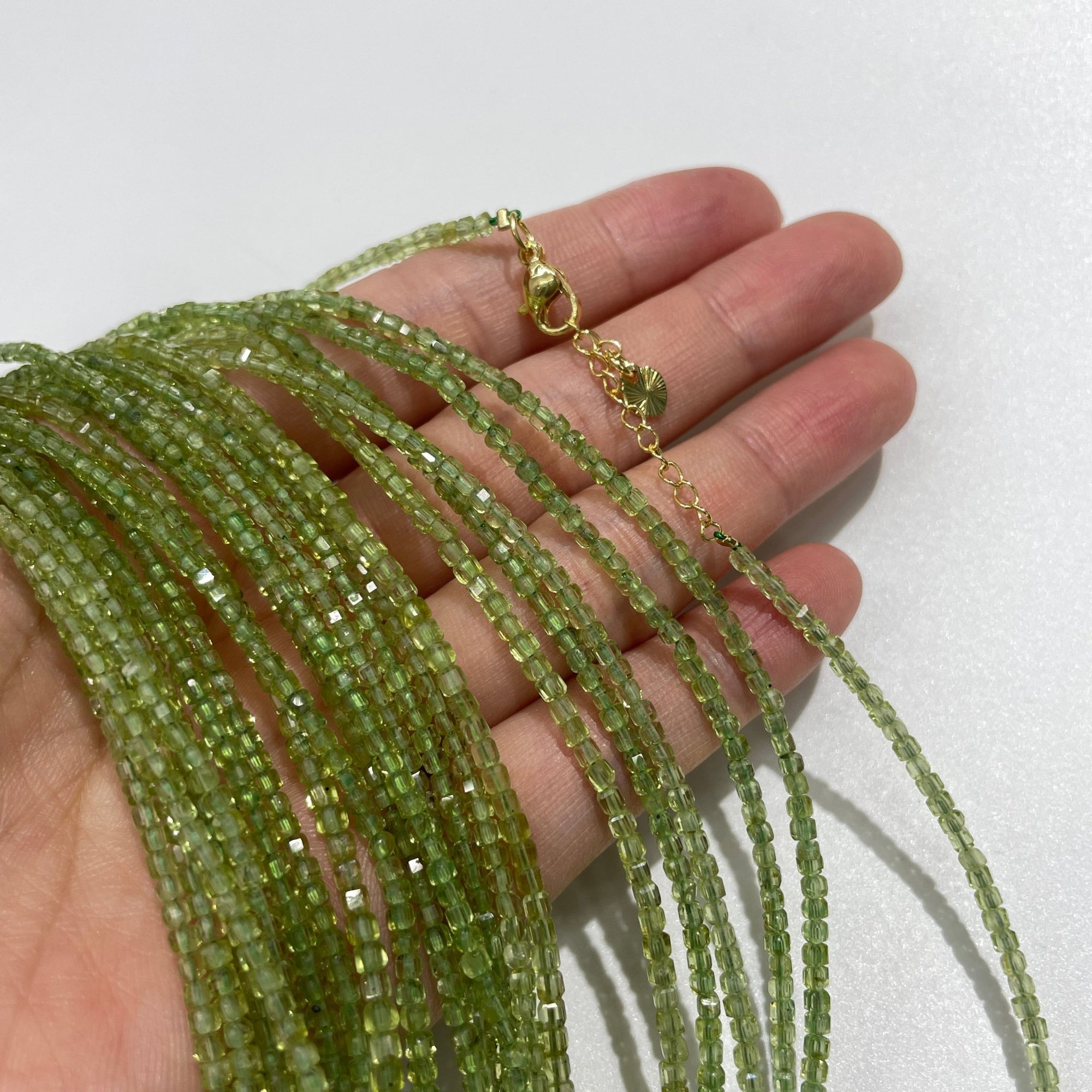 Peridot Micro Faceted Cube Collar Necklace - RockZ Sourcing Hub
