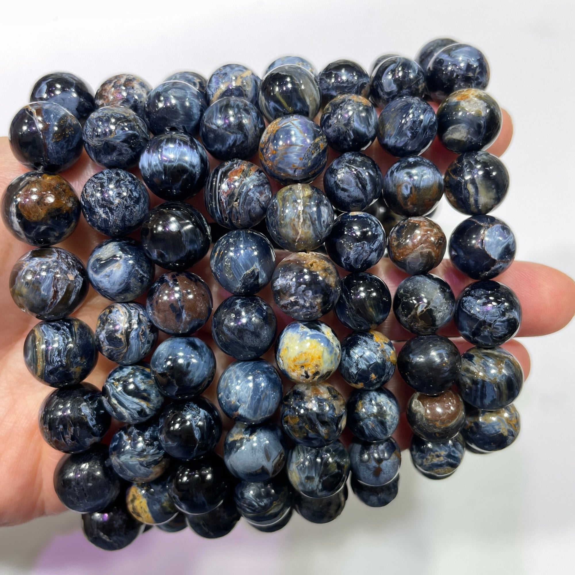 Pietersite AAA Grade Round Bead Stretch Bracelet - RockZ Sourcing Hub