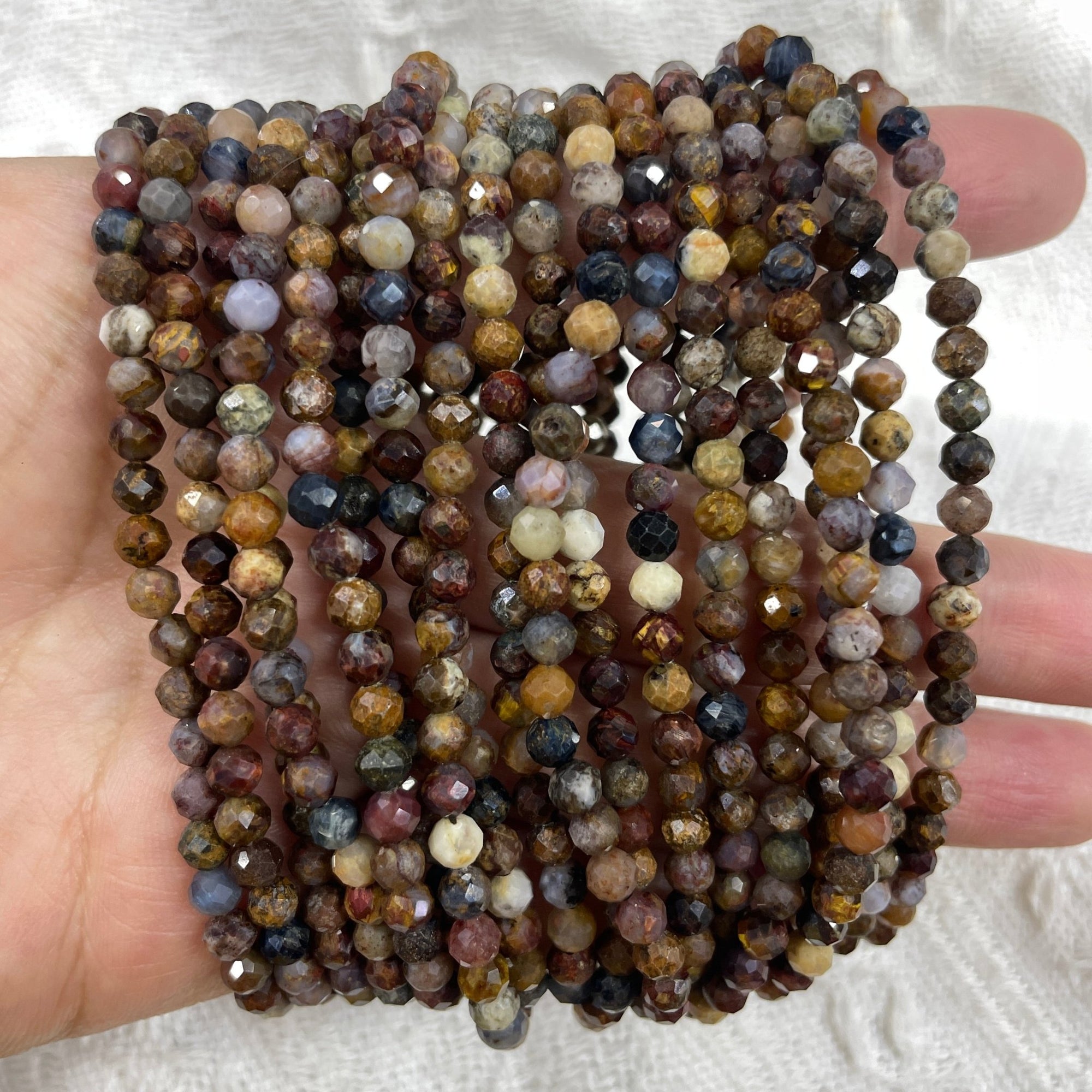 Pietersite Faceted Bead Stretch Bracelet - RockZ Sourcing Hub