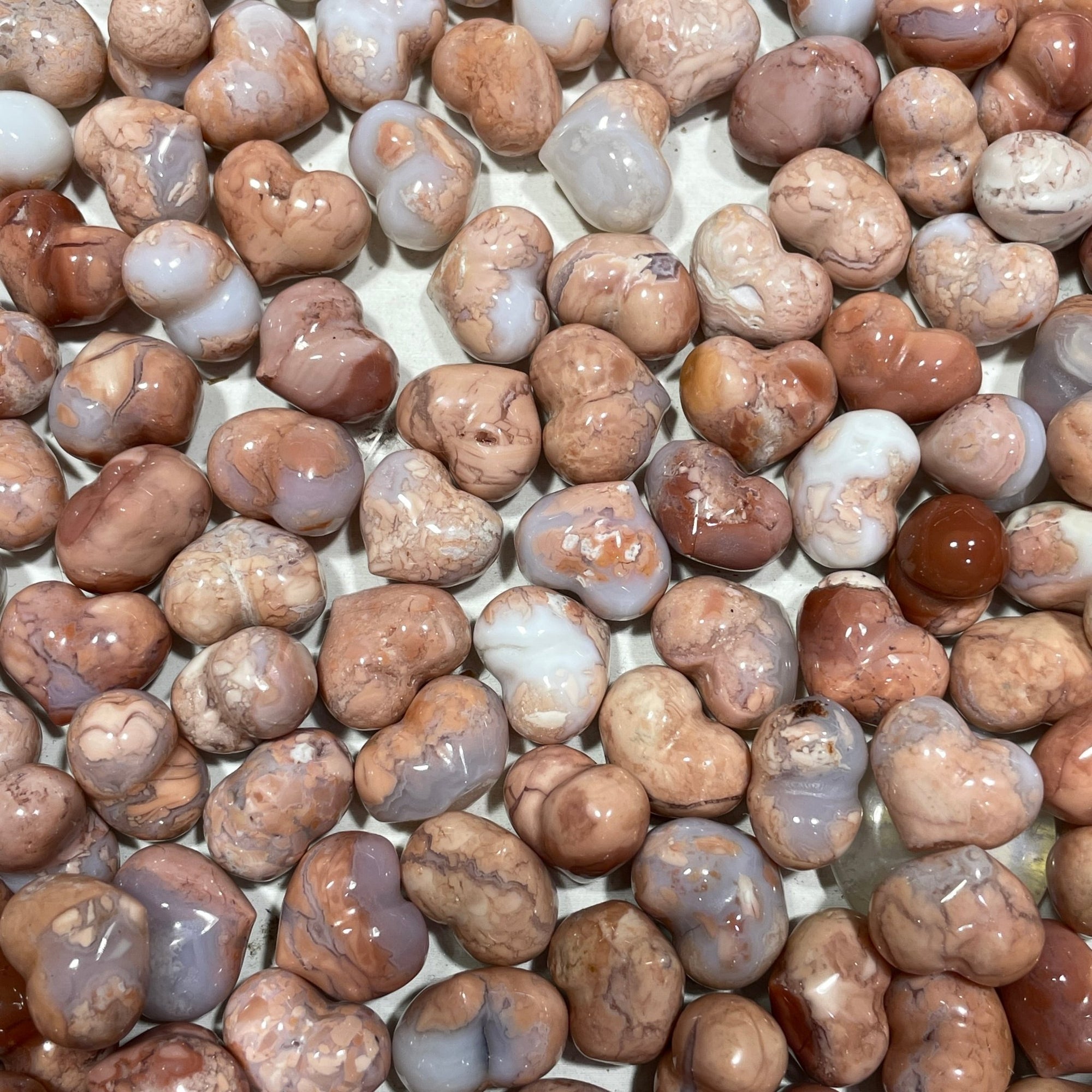Pink Agate AA Grade Peach Shaped Carved Stone - RockZ Sourcing Hub