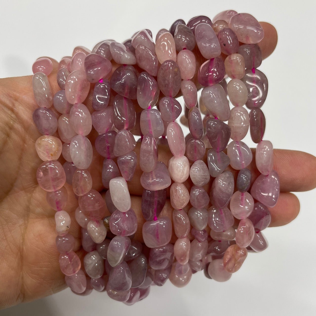 Pink Amethyst Drilled Nugget Stretch Bracelet - RockZ Sourcing Hub