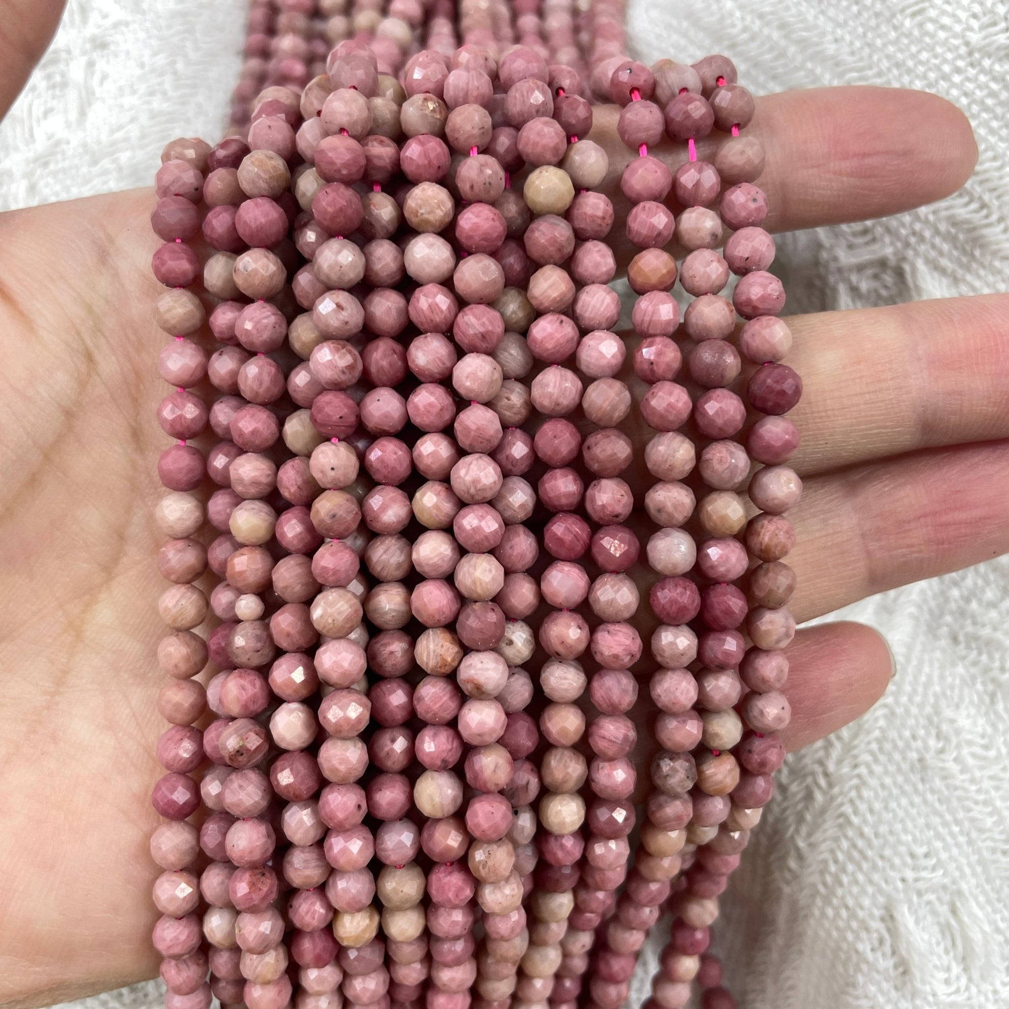 Pink Petrified Wood Faceted Bead Strand - RockZ Sourcing Hub