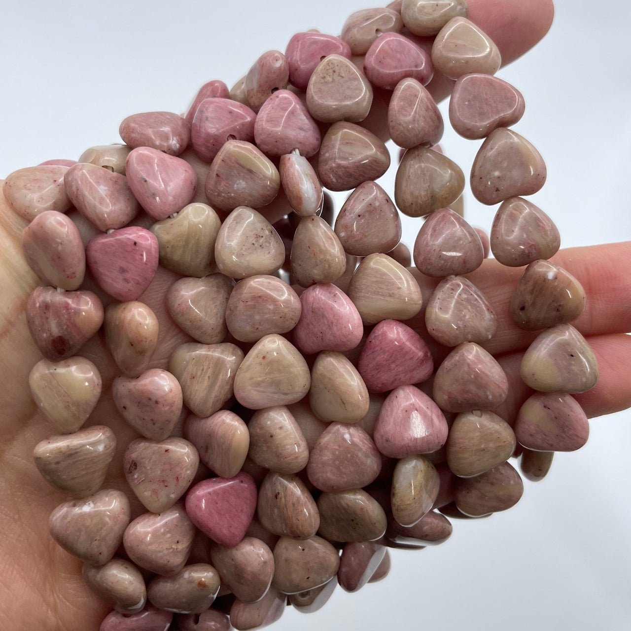 Pink Petrified Wood Heart - Shape Stretch Bracelet - RockZ Sourcing Hub
