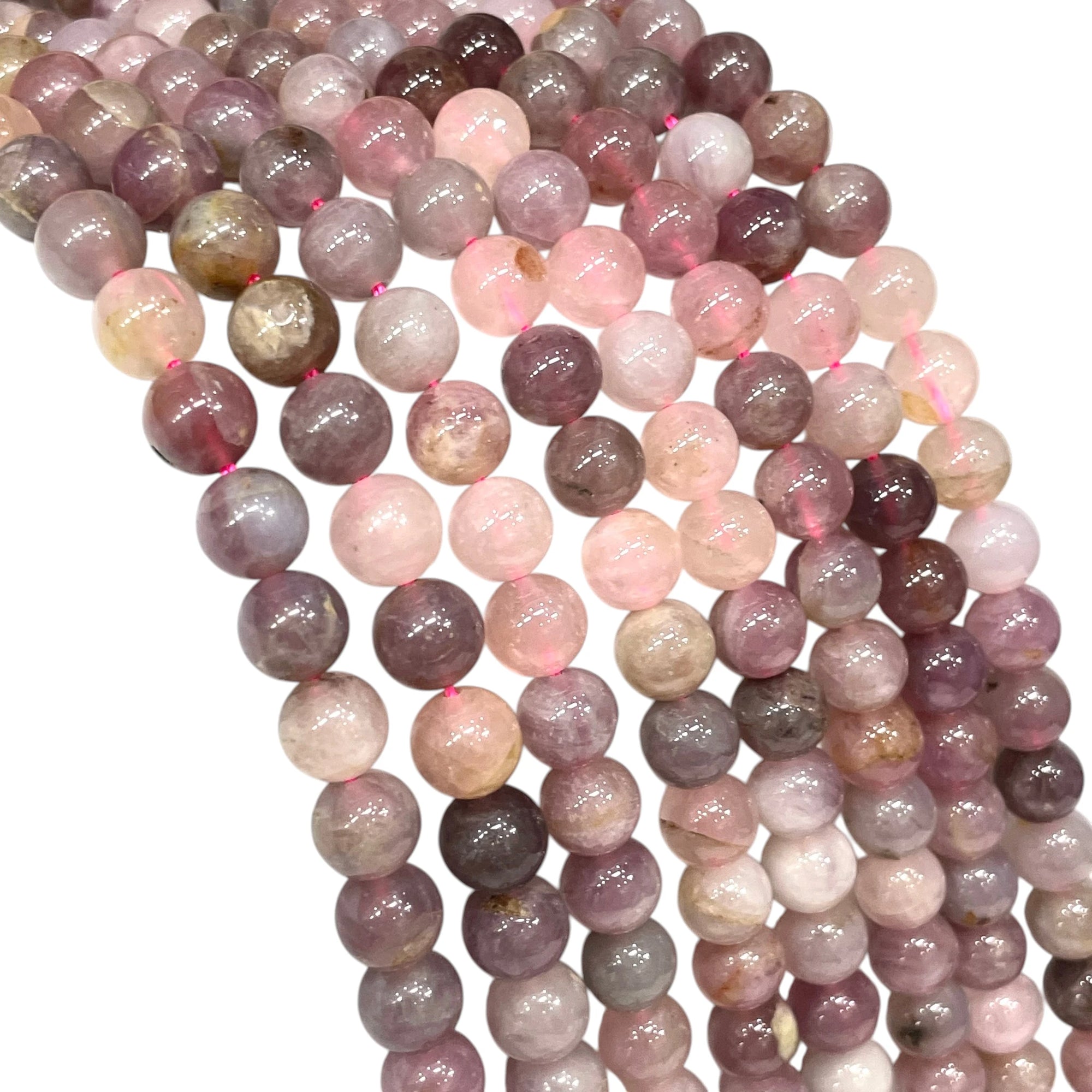 Pink Amethyst Round Bead Strand