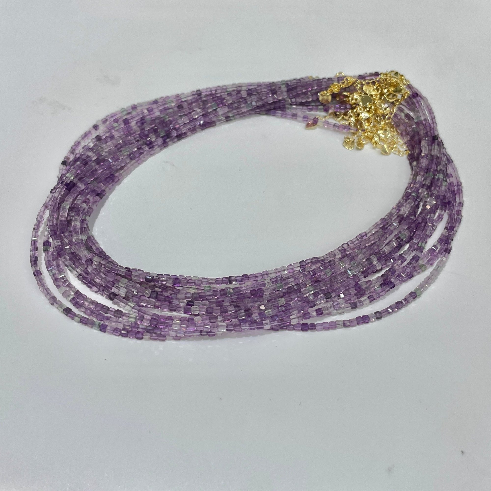 Purple Fluorite Micro Faceted Cube Collar Necklace - RockZ Sourcing Hub