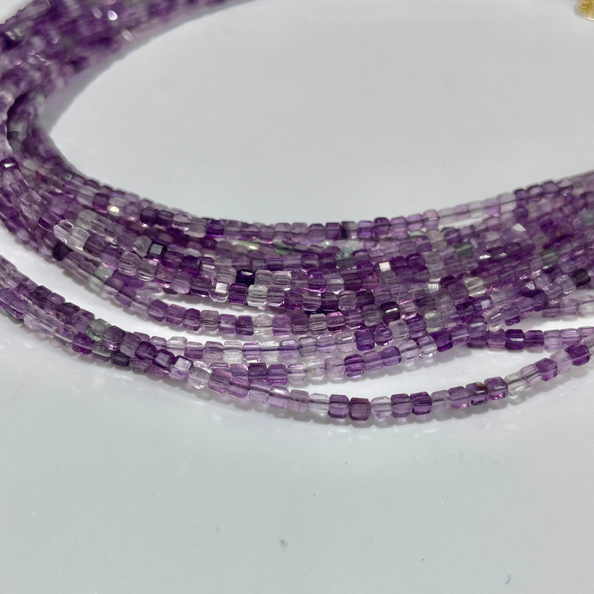 Purple Fluorite Micro Faceted Cube Collar Necklace - RockZ Sourcing Hub