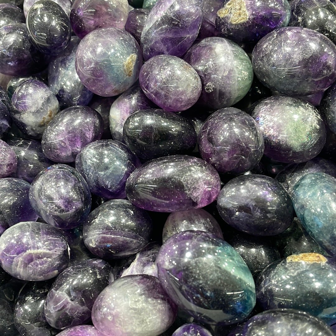 Purple Rainbow Fluorite Tumblestone - RockZ Sourcing Hub