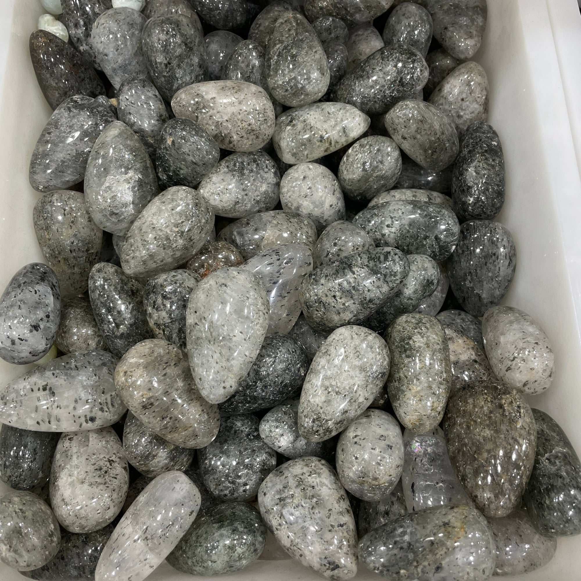 Quartz With Black Biotite/Mica Tumblestone - RockZ Sourcing Hub