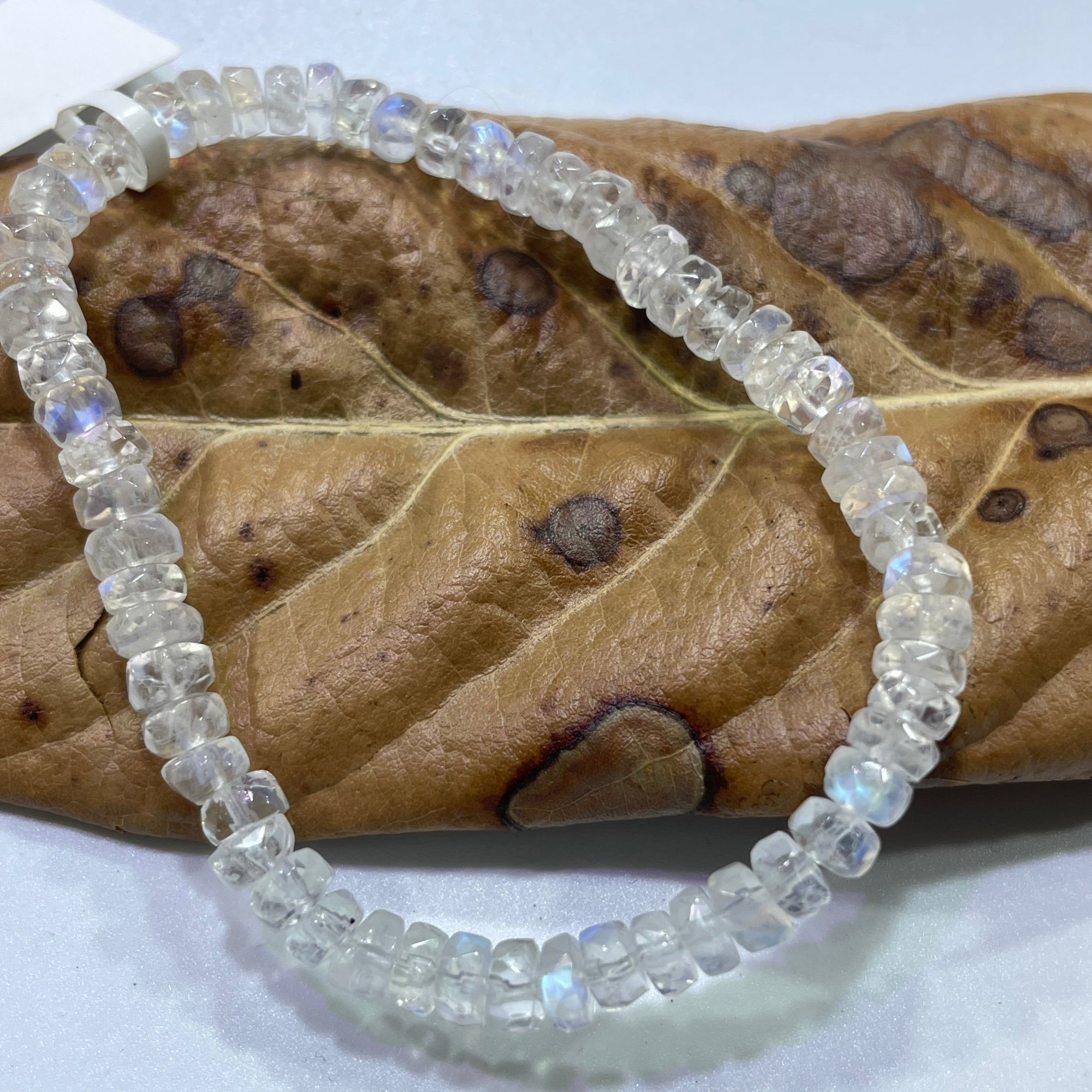 Rainbow Moonstone AAA Grade Faceted Rondelle Bead Stretch Bracelet - RockZ Sourcing Hub